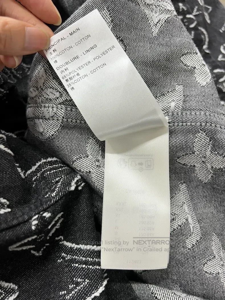 Louis Vuitton Louis Vuitton Black Denim Full Print Washed Grey Logo Shir Size US S / EU 44-46 / 1 - 6 Thumbnail