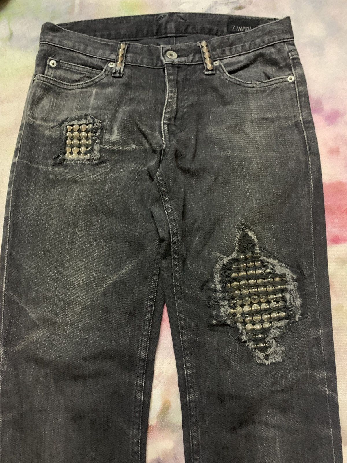 Le Grande Bleu (L.G.B.) Japanese Brand Z VARGAS Goth Punk Vkei Skinny Denim Size US 29 - 3 Thumbnail