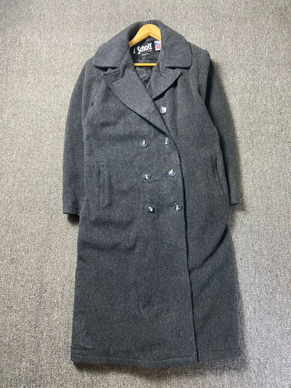 Schott Vintage SCHOTT Double Breasted Wool Long Coat (205) Size US S / EU 44-46 / 1 - 1 Thumbnail