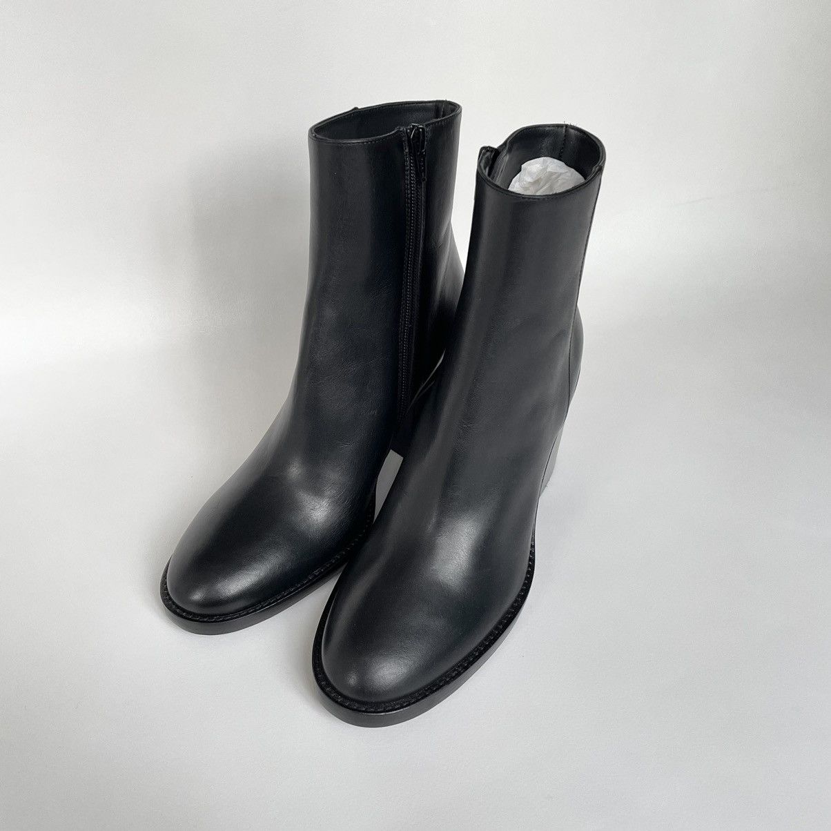 Ann Demeulemeester Black Leather Heeled Boots Size US 10 / IT 40 - 5 Thumbnail