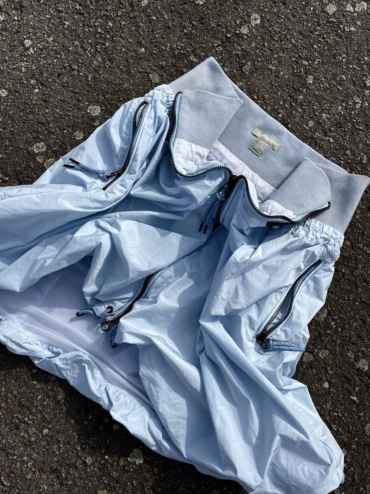 JET SET 90’s Jet Set Avant Garde Blue Nylon Vintage Zip Skirt Size 26" / US 2 / IT 38 - 7 Thumbnail