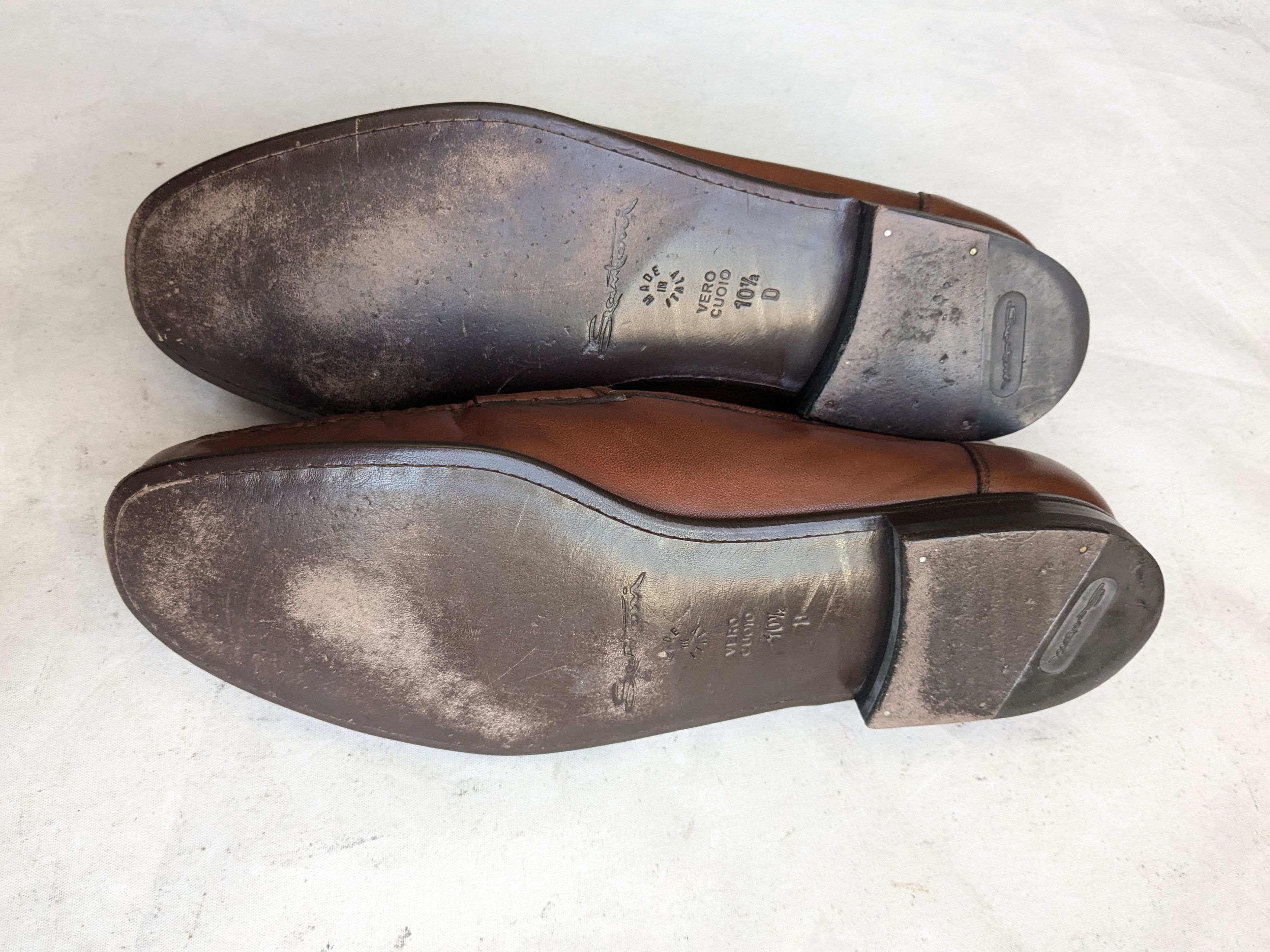 Santoni Santoni Penny Loafers Brown Leather 10.5 D Slip Ons Size US 10.5 / EU 43-44 - 13 Thumbnail