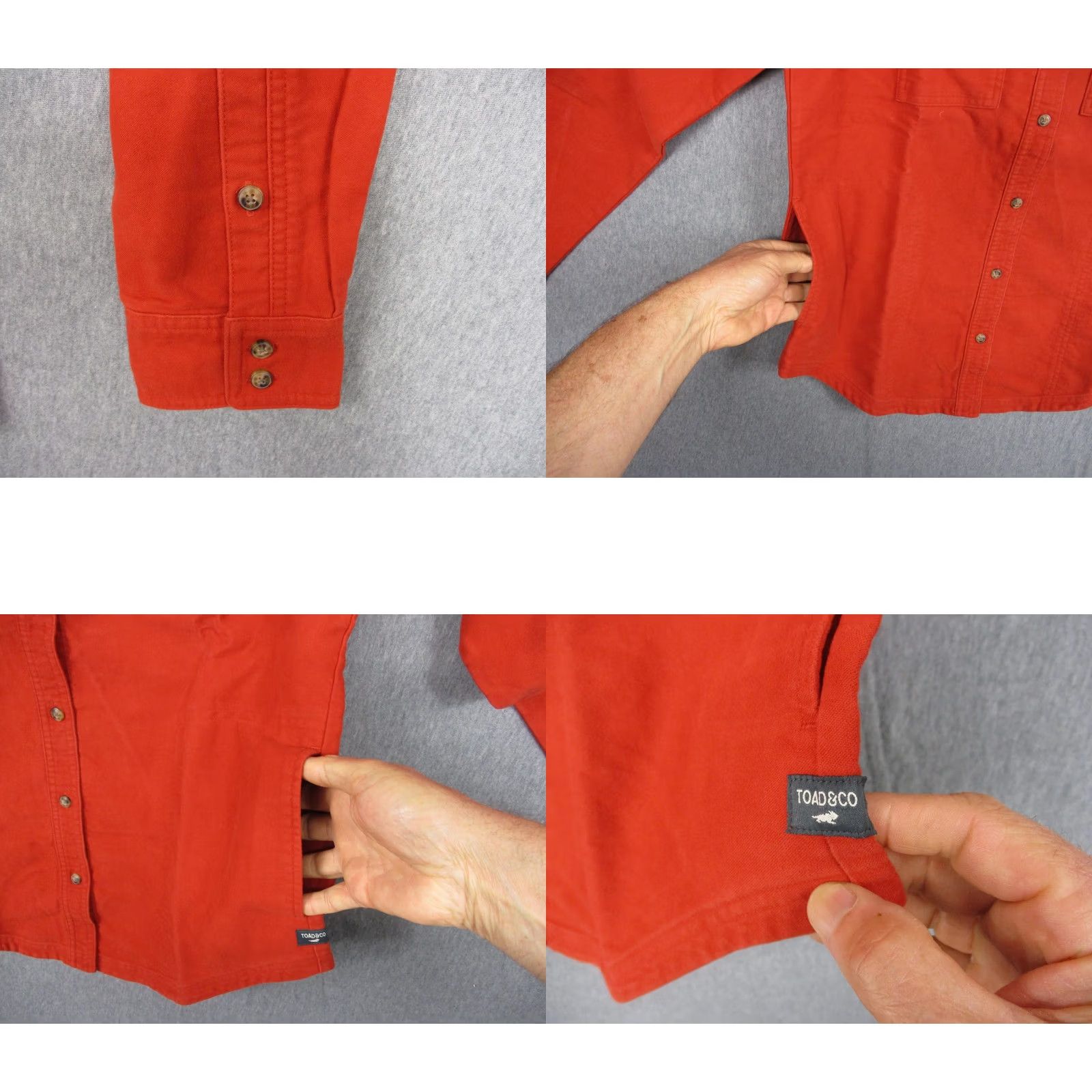 Toad&Co Toad&Co Morrison LS Shirt Womens Medium Red Organic Cotton Long Sleeve Pockets Size M / US 6-8 / IT 42-44 - 8 Thumbnail