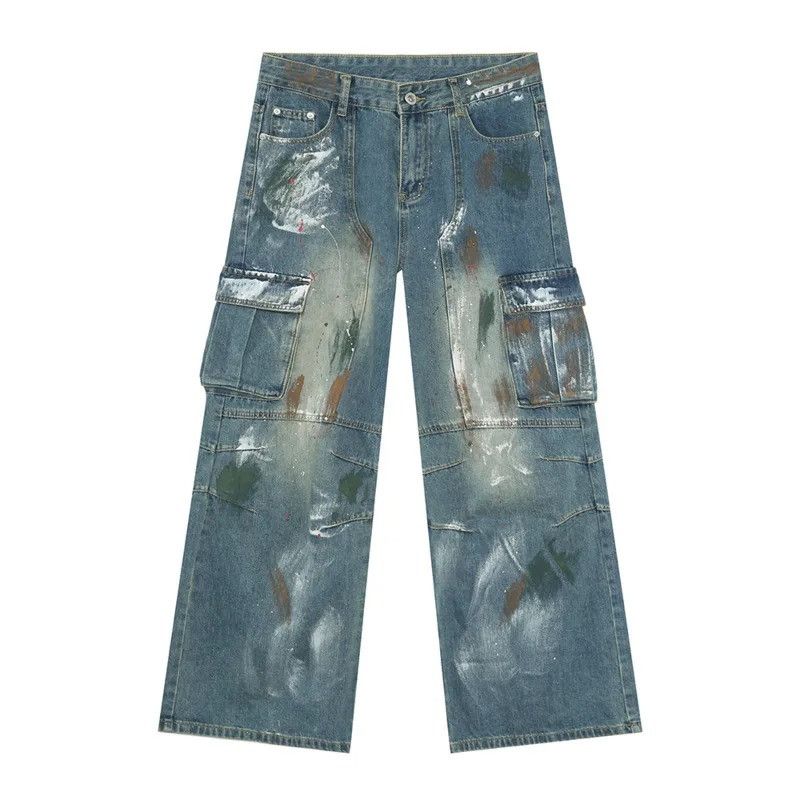 Jean × Vintage Hand Painted Denim Size US 32 / EU 48 - 6 Thumbnail
