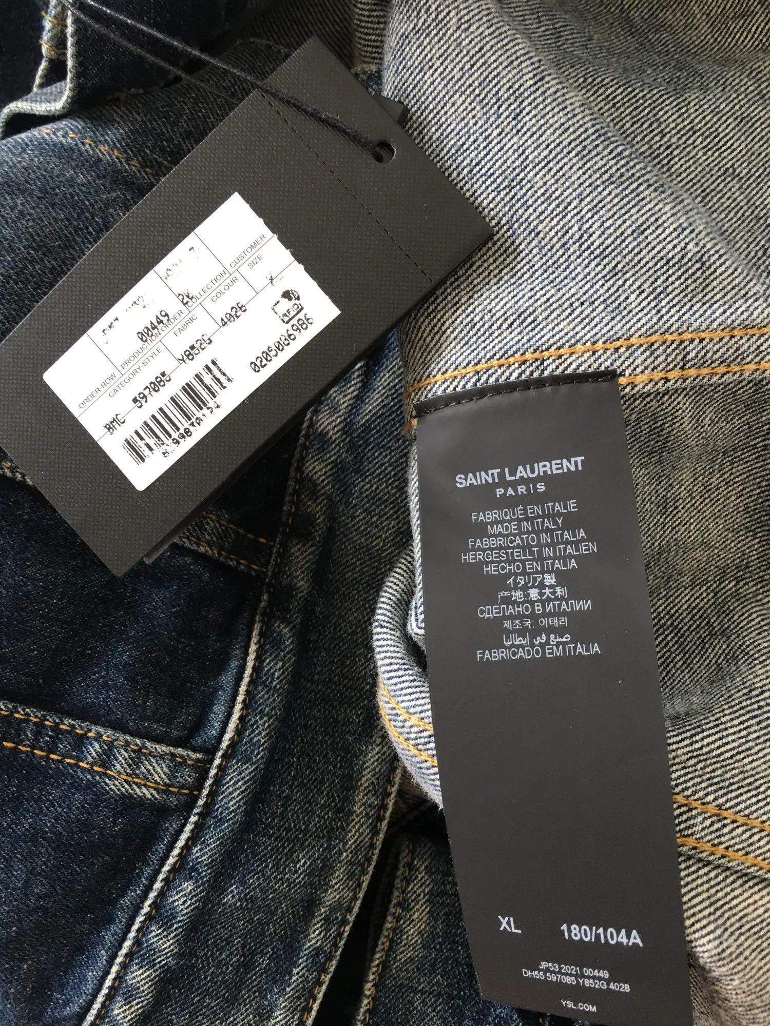 Saint Laurent Paris FINAL DROP / Denim Jacket Dark Washed Size US M / EU 48-50 / 2 - 6 Thumbnail