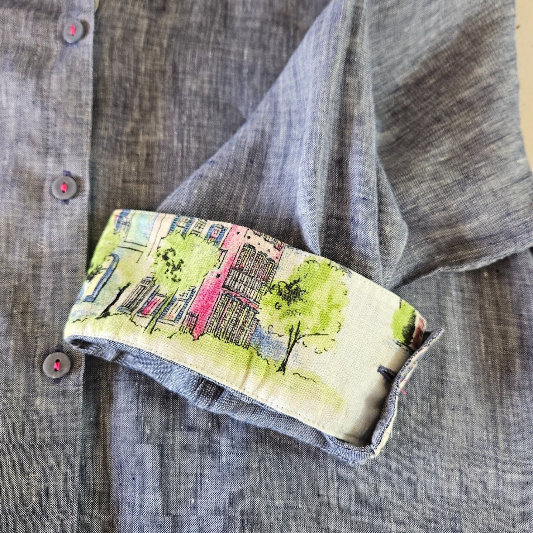 Vintage Chico's Womens Button-Up Linen No Iron 3/4 Sleeve Blue Sz M Shirt Size M / US 6-8 / IT 42-44 - 4 Thumbnail