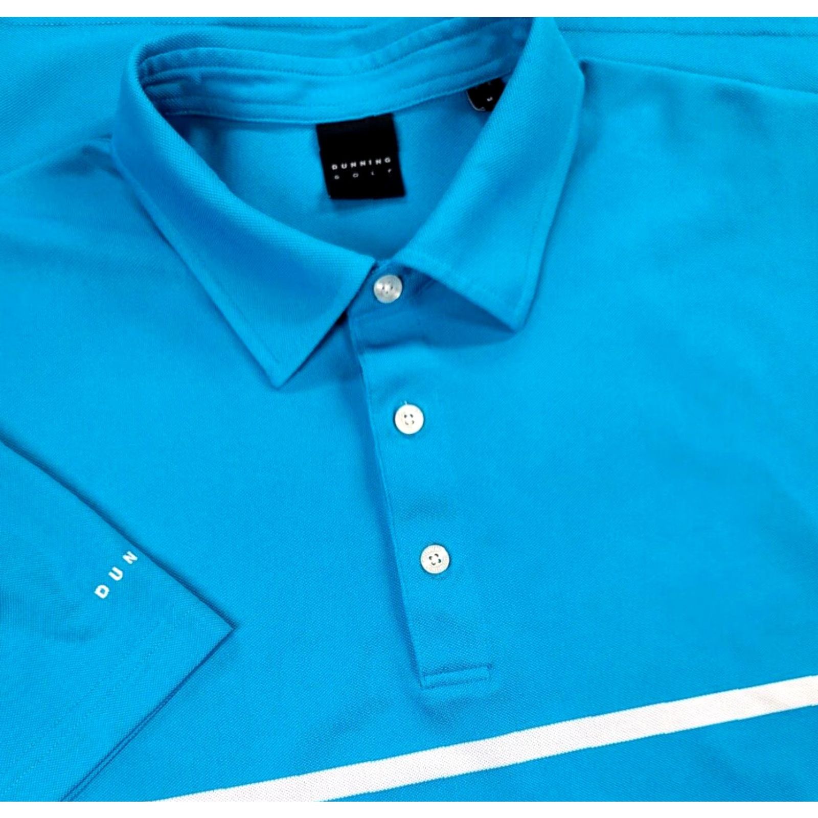Vintage Dunning Polo Shirt Mens M Blue White Striped Short Sleeve Polo Golf Size US M / EU 48-50 / 2 - 2 Thumbnail