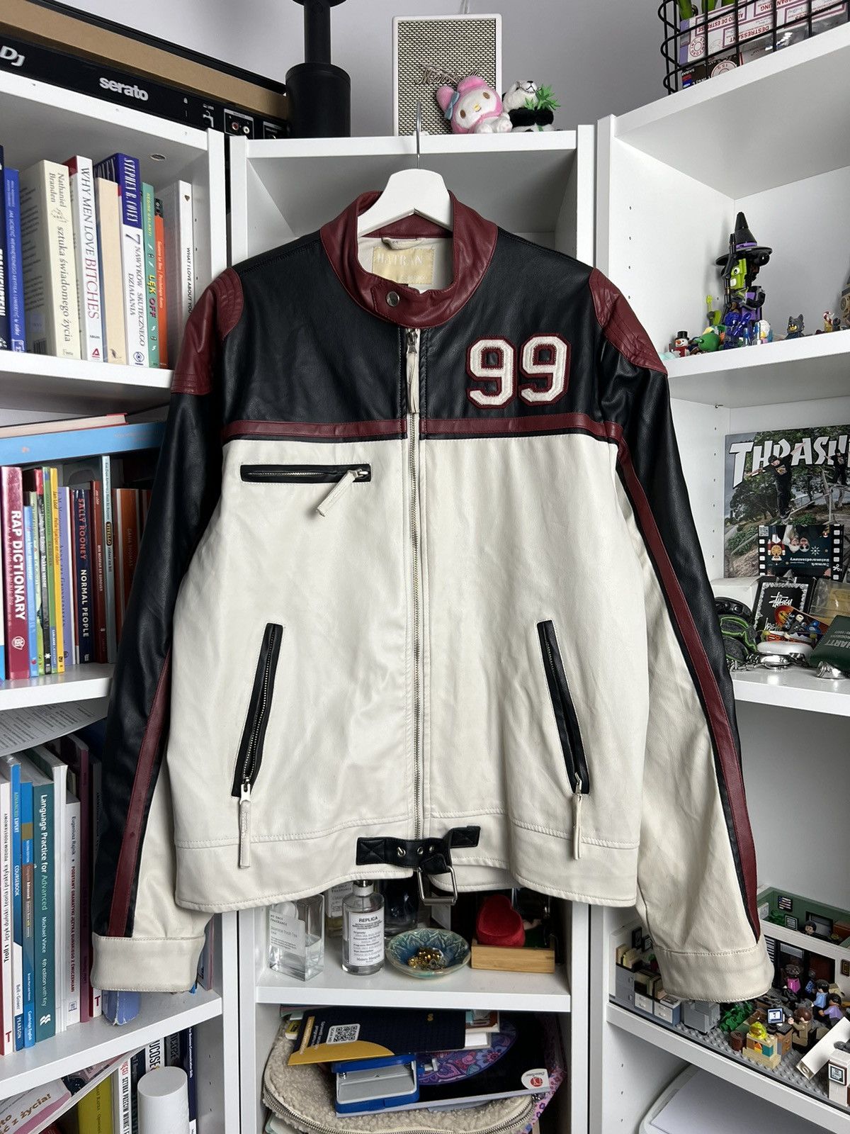 Vintage Vintage Y2K ECO LEATHER moto racing boxy jacket XL rare drip Size US XL / EU 56 / 4 - 1 Thumbnail