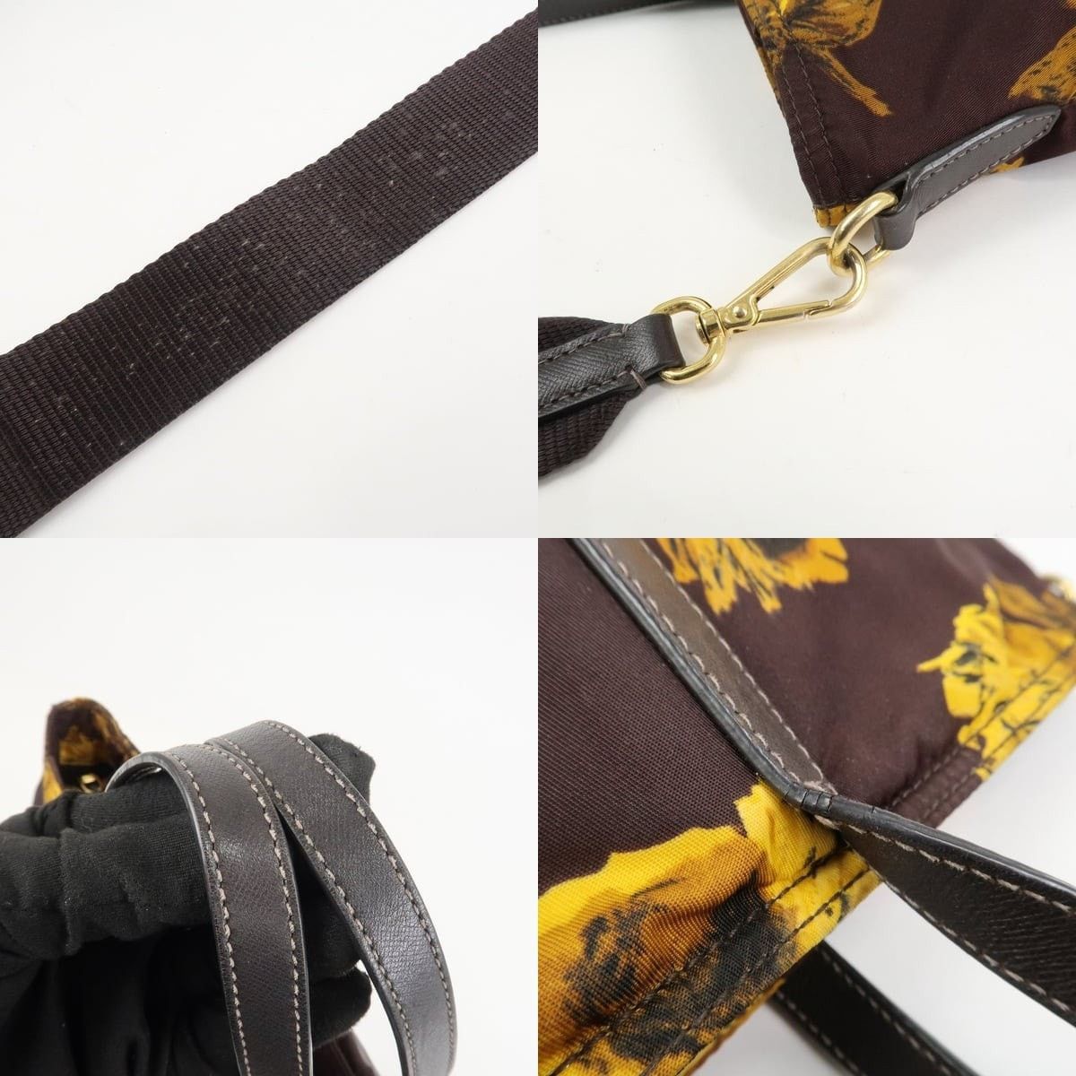 Prada Prada Triangle Logo Nylon Tote Brown Size ONE SIZE - 4 Thumbnail