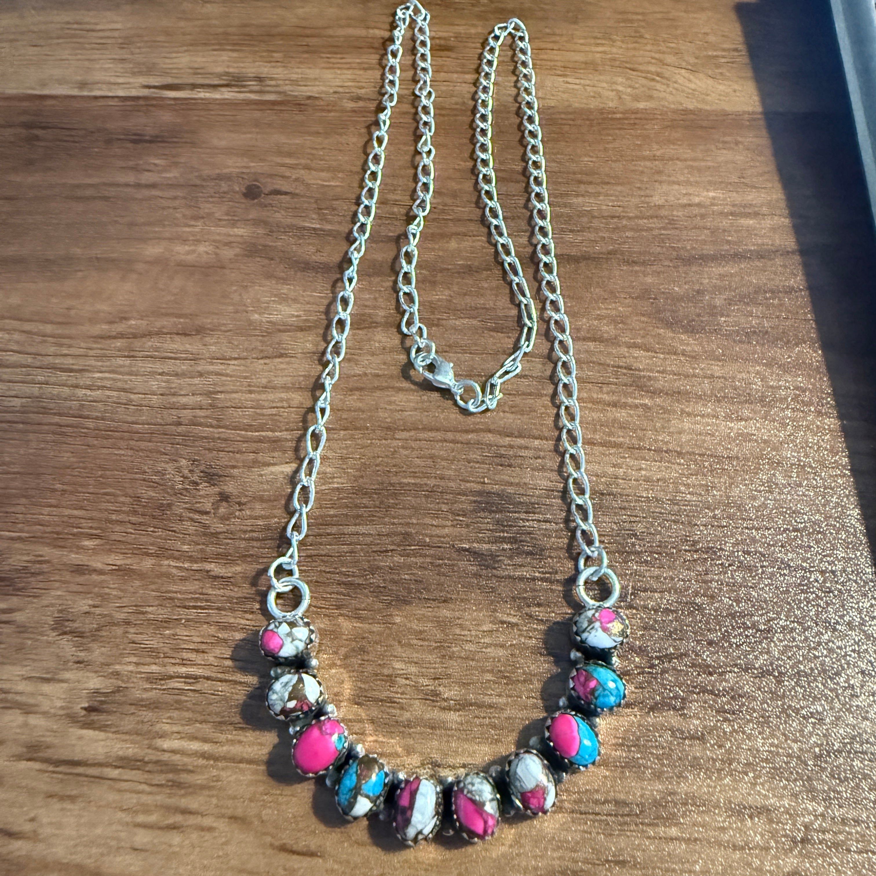 Other Cotton Candy Dalhia Turquoise Gemstone Necklace Silver Size ONE SIZE - 5 Thumbnail