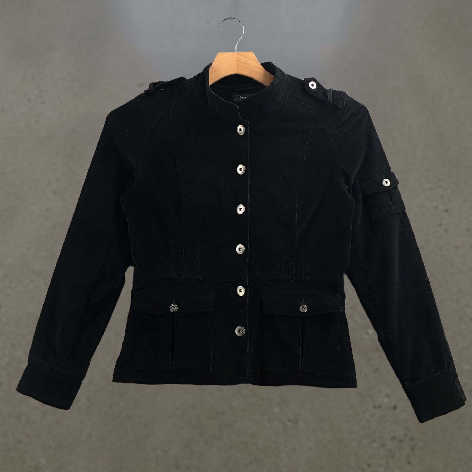 Calvin Klein Calvin Klein Jeans Corduroy Jacket Womens Large Black Long Sleeve Button Up Y2K Size L / US 10 / IT 46 - 1 Thumbnail