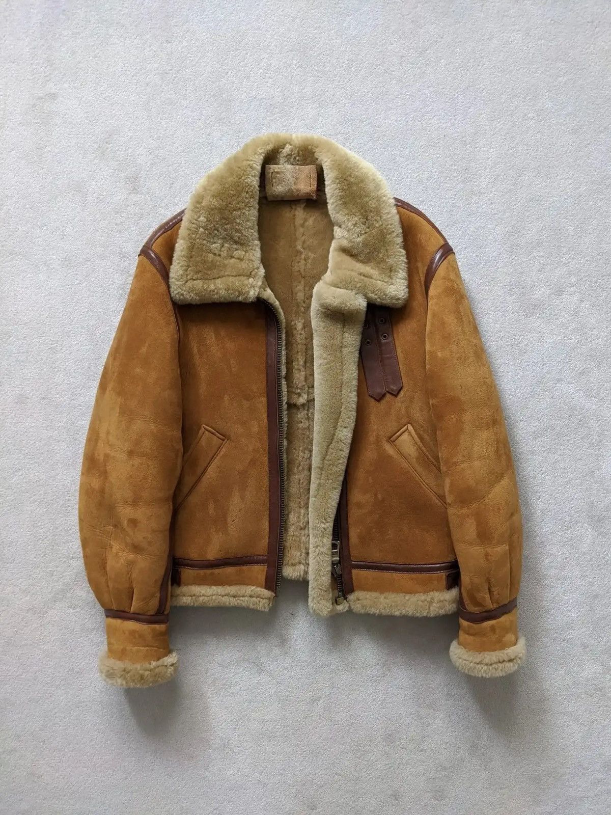 image of Represent Clo Shearling Jacket, Leather, Fur, Aviator, Bomber in Brown, Men's (Size Medium)