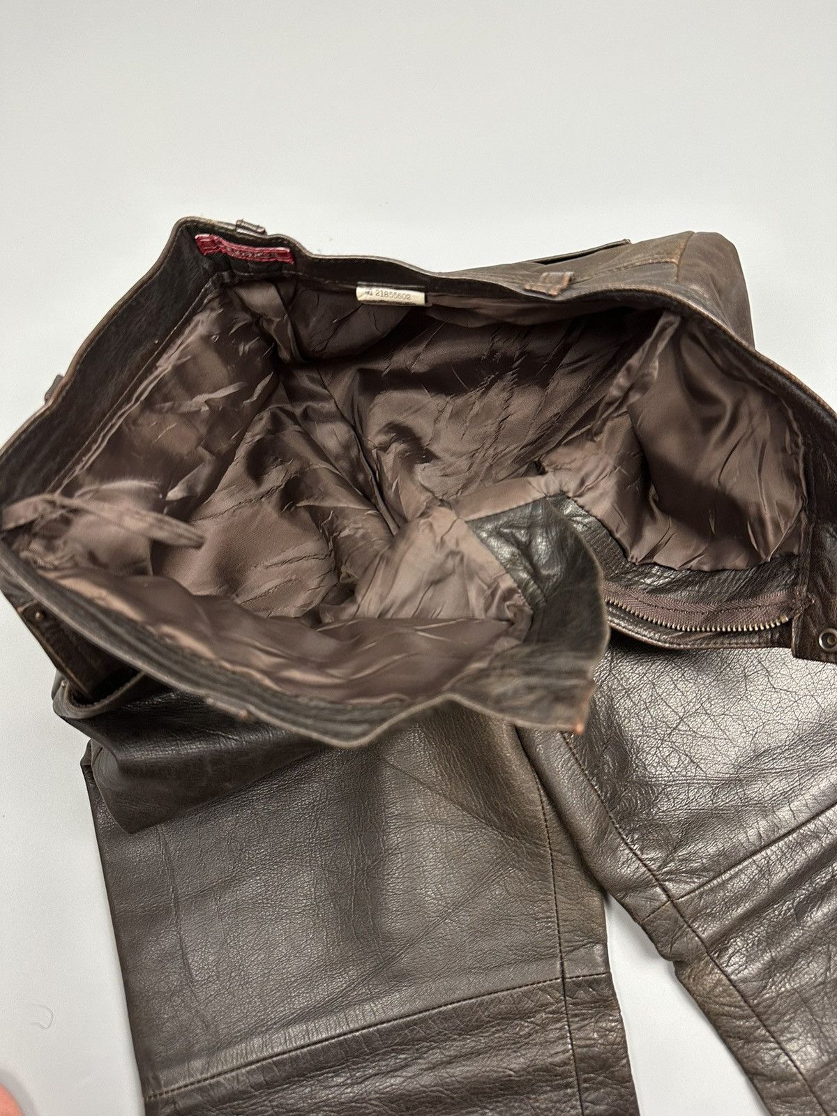 Chevignon × Genuine Leather × Vintage 🔥Very Rare🔥Vintage Chegvinon Flared Leather Pant Size US 28 / EU 44 - 10 Thumbnail
