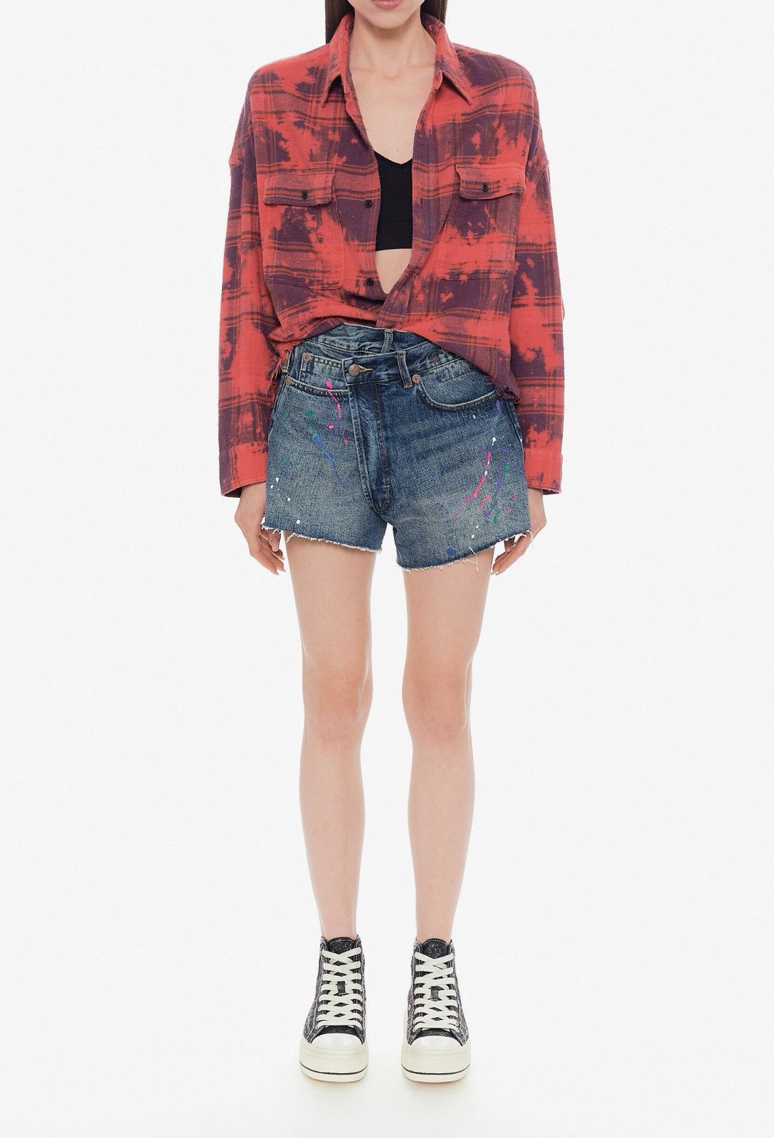 Japanese Brand × R13 Last R13 Crossover Denim Blue Shorts With Color Accents Size 28" / US 6 / IT 42 - 1 Thumbnail