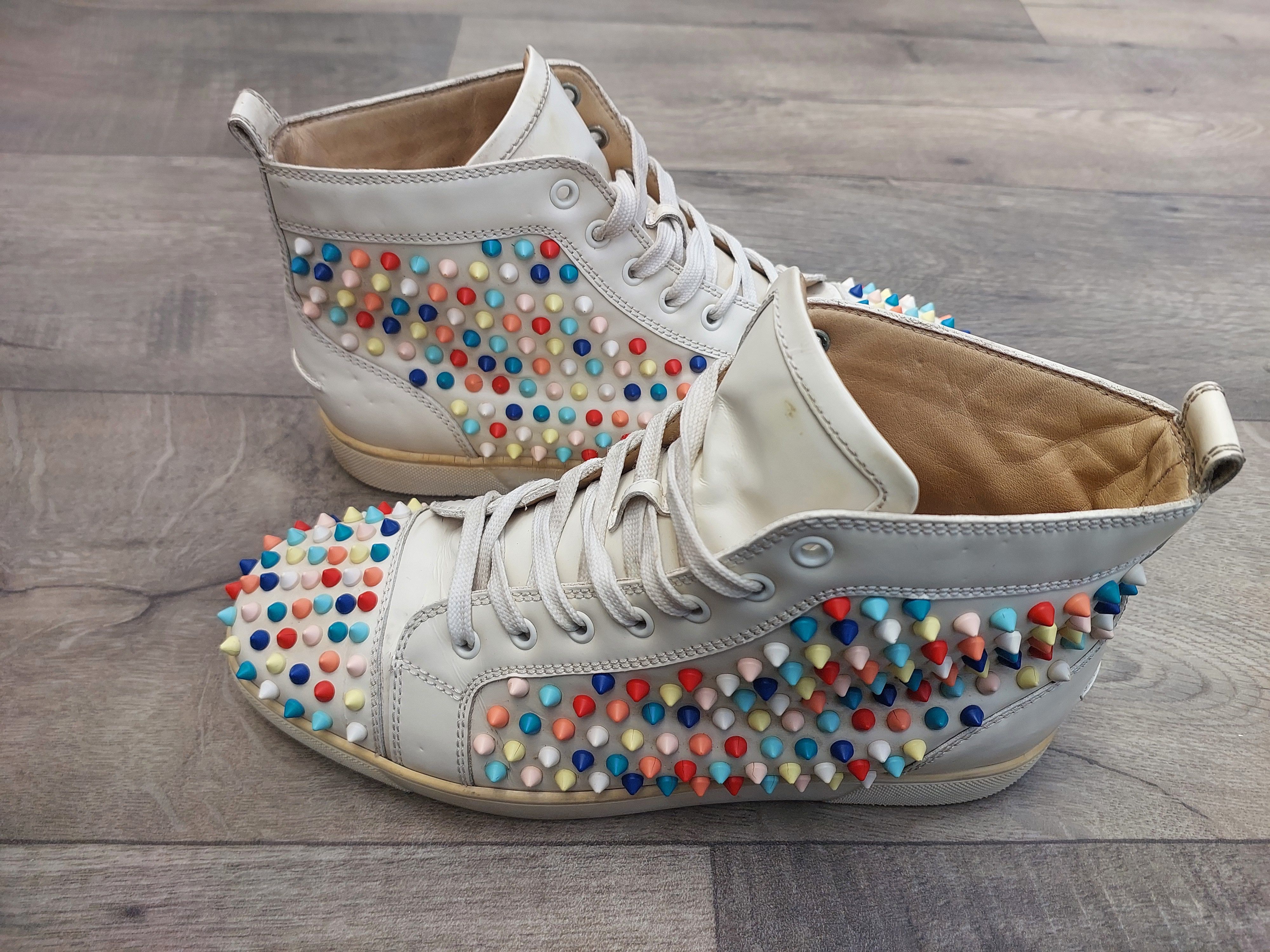 Christian Louboutin Lou Spikes leather trainers Size US 8.5 / EU 41-42 - 4 Thumbnail