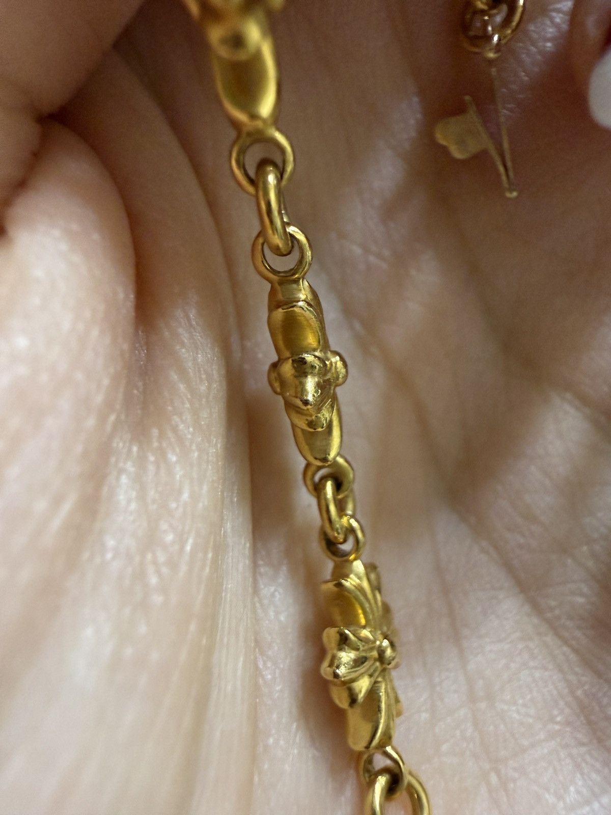 Chrome Hearts Chrome Hearts Gold Tiny E Cross Plus Bracelet Logo small Size ONE SIZE - 23 Thumbnail