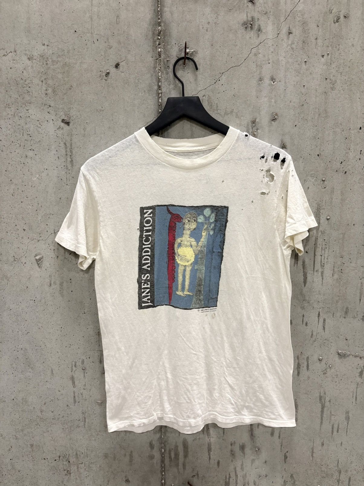 Vintage Janes Addiction Shirt Thrashed Fade Grunge Band Thin