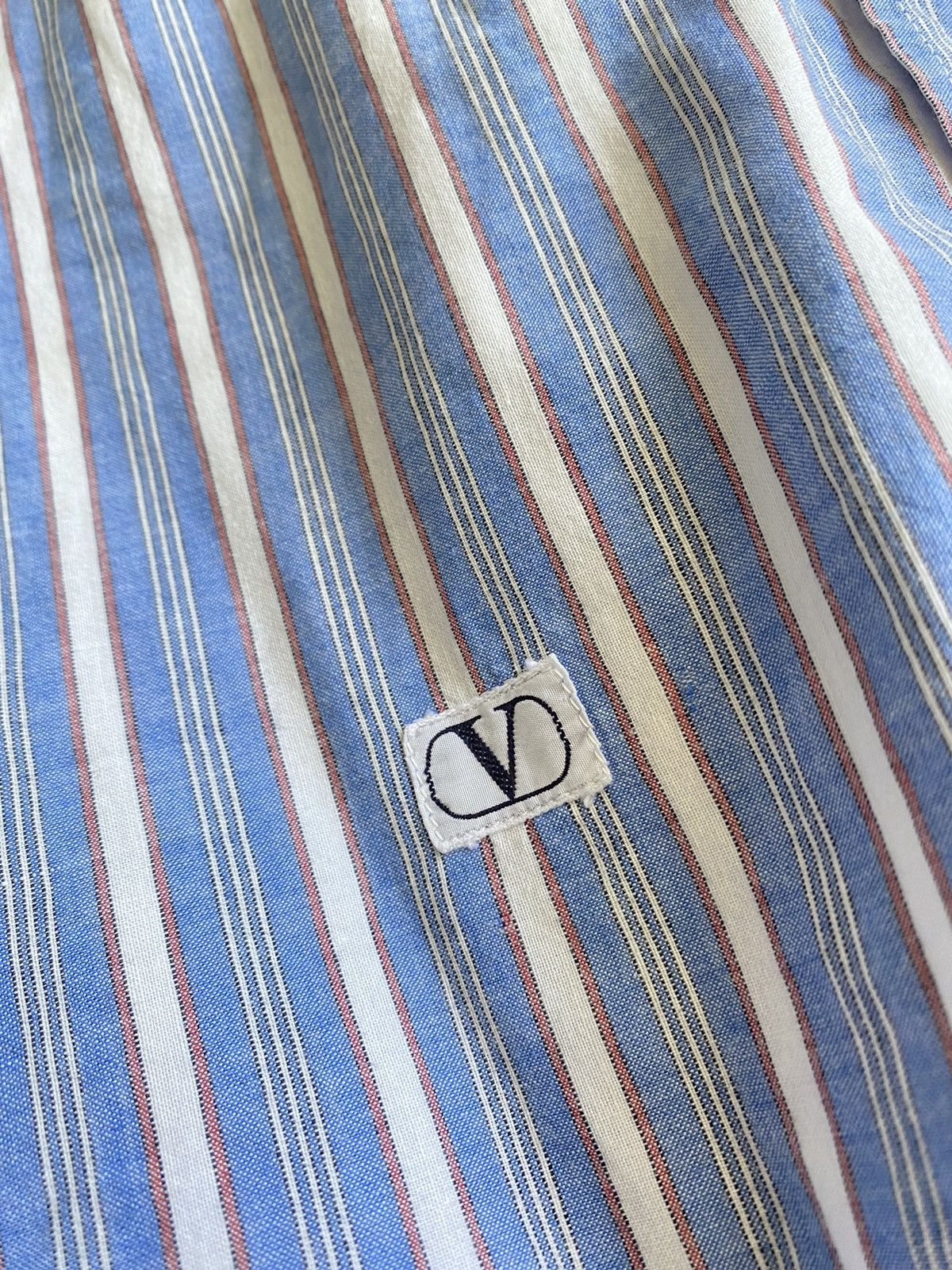 Valentino Vintage Valentino Garavani logo stripe ls shirt Size US L / EU 52-54 / 3 - 5 Thumbnail