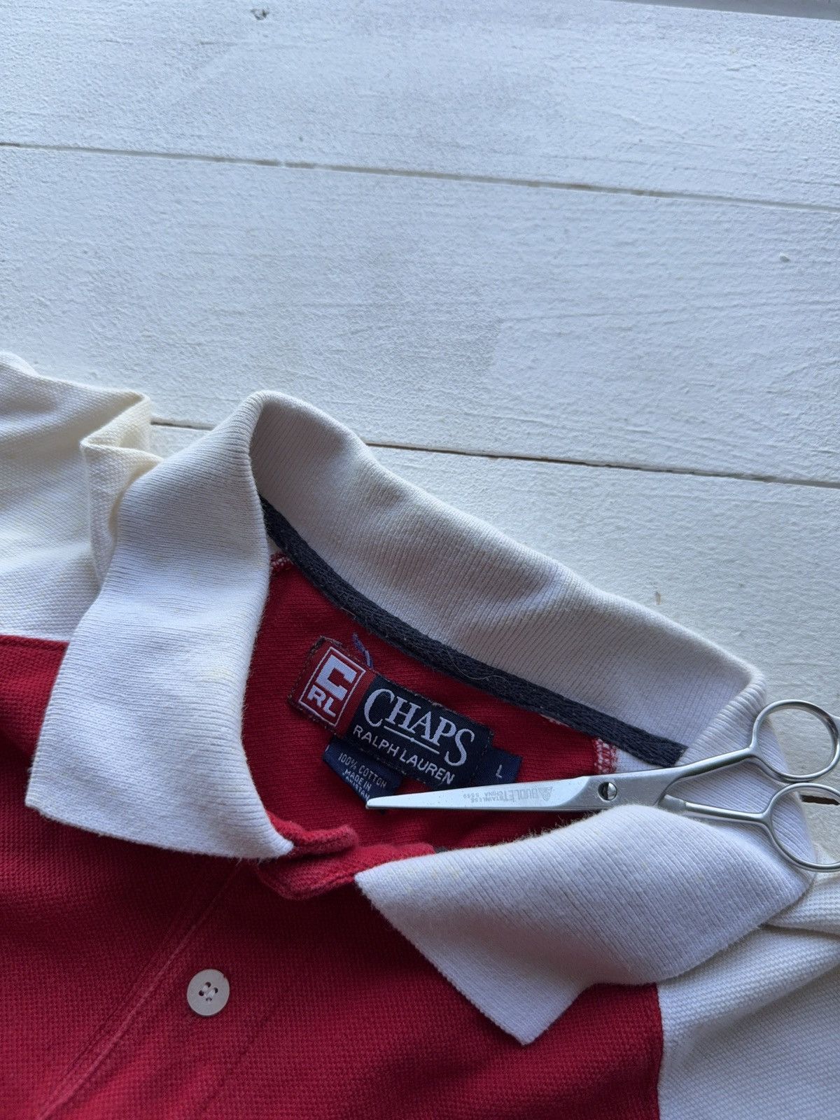Polo Ralph Lauren Vintage 90s Chaps Ralph Lauren Retro Big Logo Polos Size US L / EU 52-54 / 3 - 9 Thumbnail