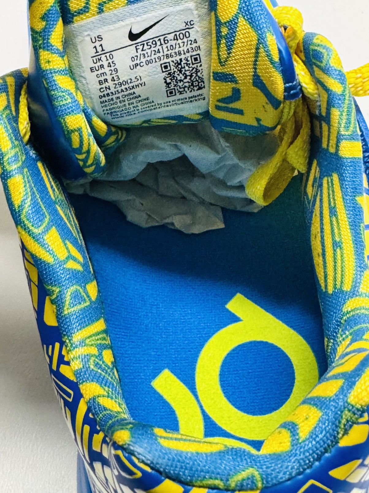 Nike Nike Zoom KD 4 2025 Scoring Title Photo Blue Lemon Twist Size US 11 / EU 44 - 7 Thumbnail