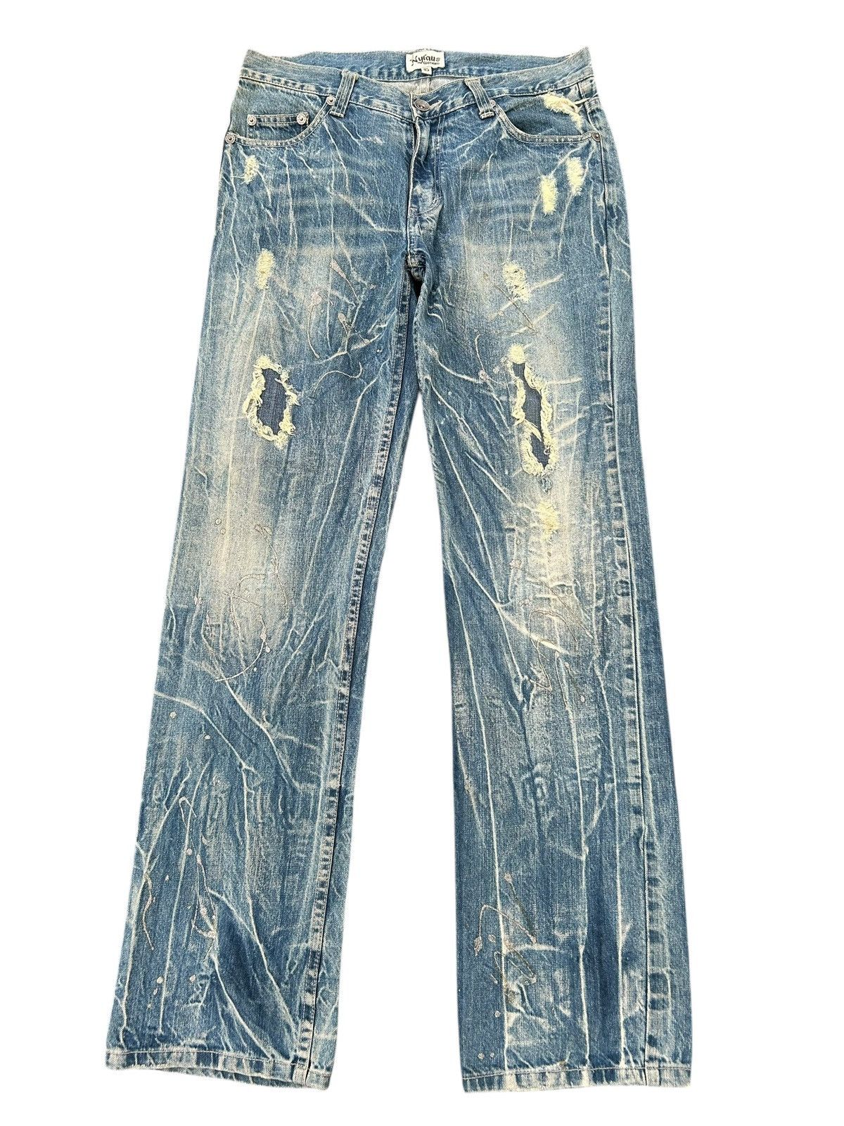 Kapital × Undercover × Vintage Japanese Nylaus Distressed Punk Bondage Denim Jeans Size US 33 - 5 Thumbnail