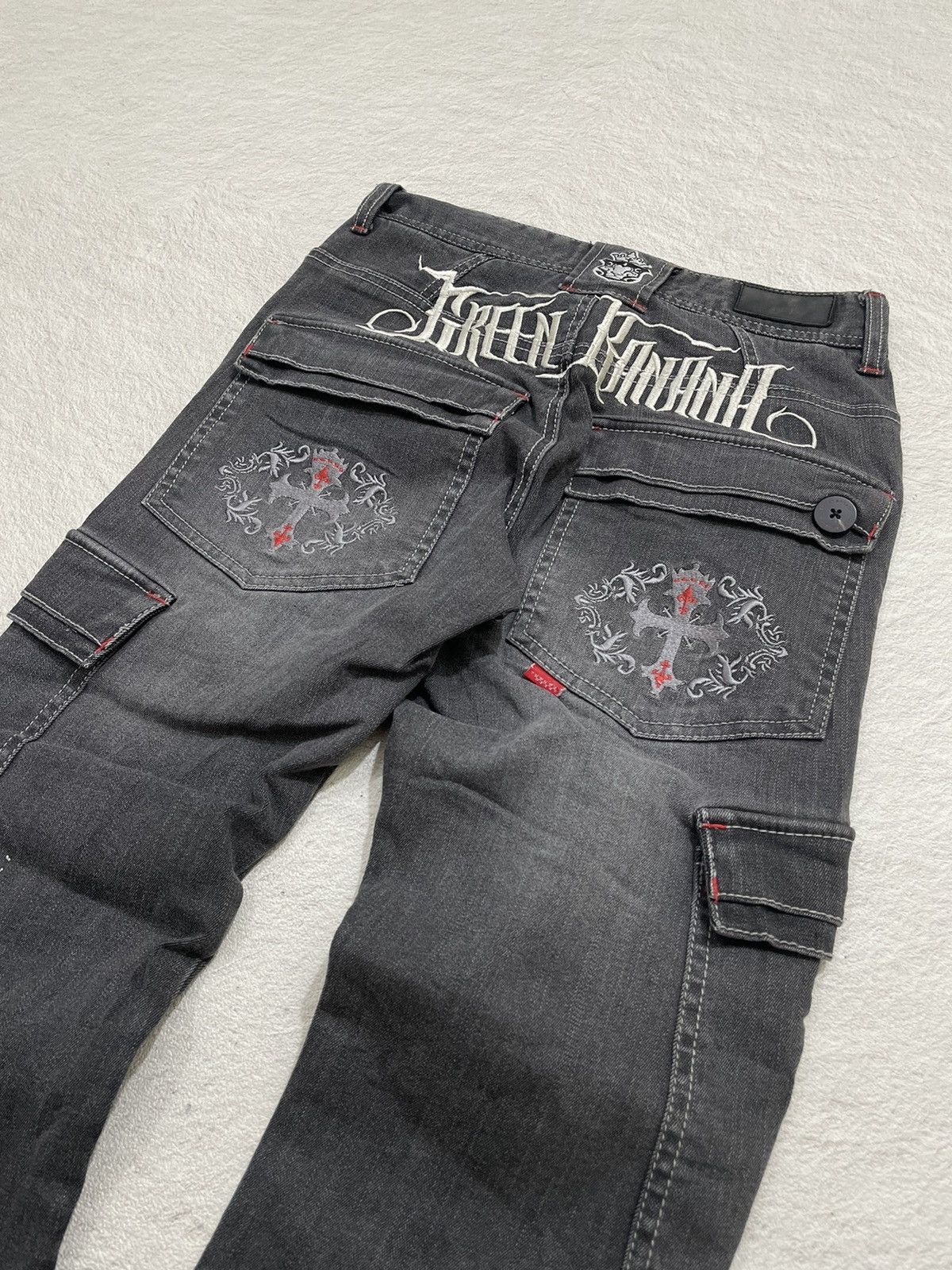 Hysteric Glamour 2000s Green Skull Embroidery Cargo Denim Y2K Size US 26 / EU 42 - 5 Thumbnail