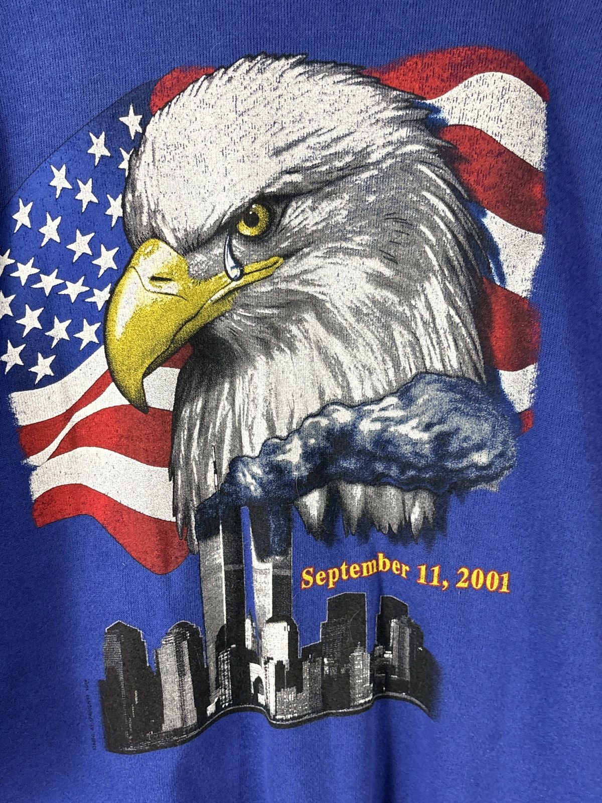 Jerzees Vtg 9/11/01 Twin Towers Sweatshirt Mens L Cardigan Eagle Size US L / EU 52-54 / 3 - 2 Thumbnail