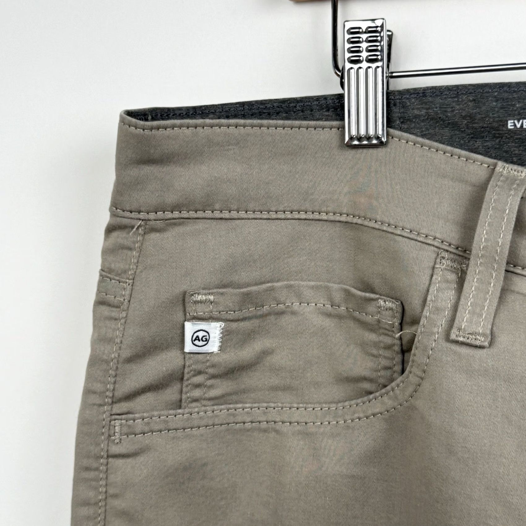 Vintage AG Adriano Goldschmied The Everett Slim Straight Chino Pants Mens 37x28 Beige Size US 35 - 5 Thumbnail