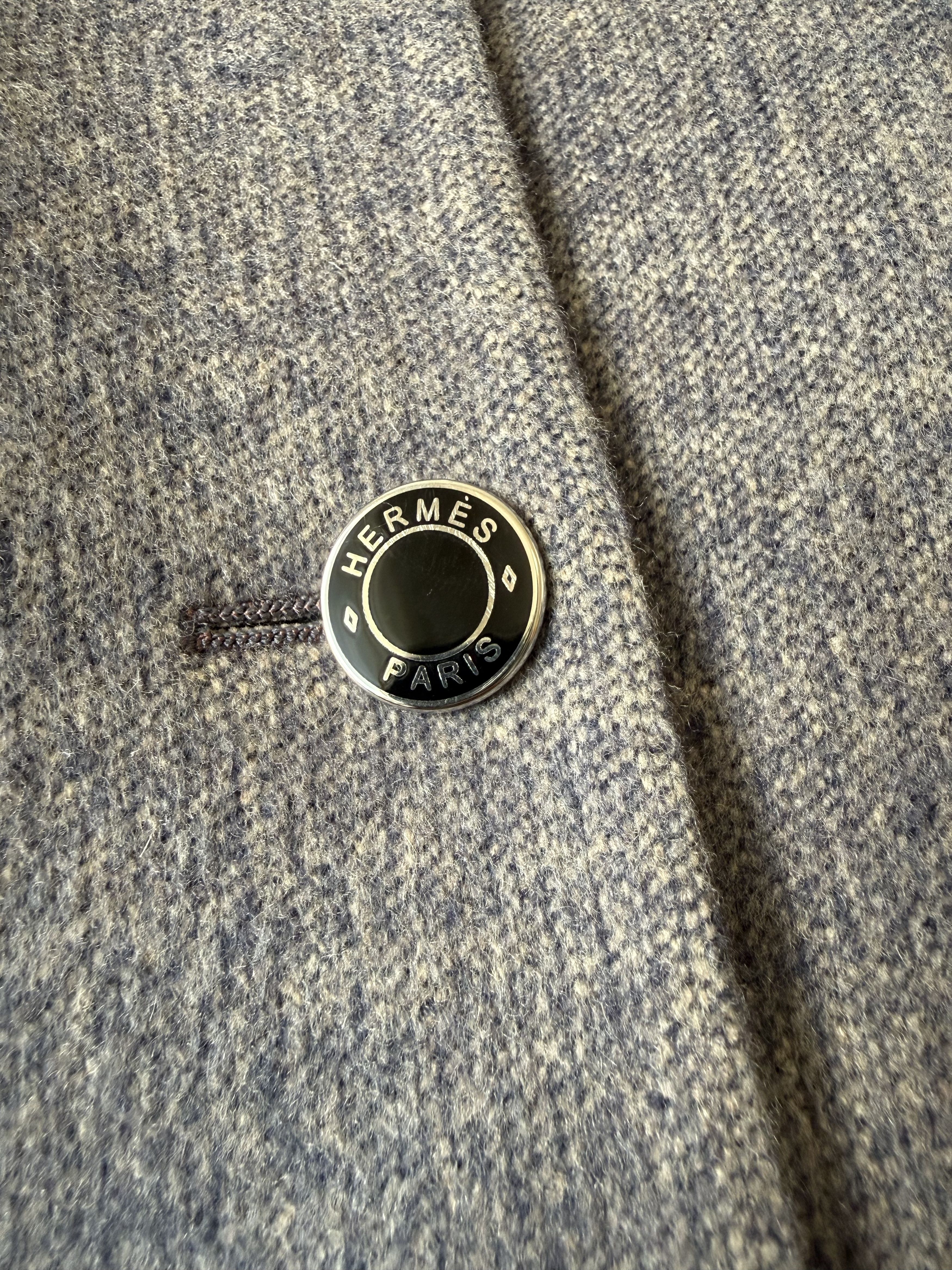 Hermes Hermes Grey Mélange Double Faced Cashmere Belted Coat Size S / US 4 / IT 40 - 10 Thumbnail