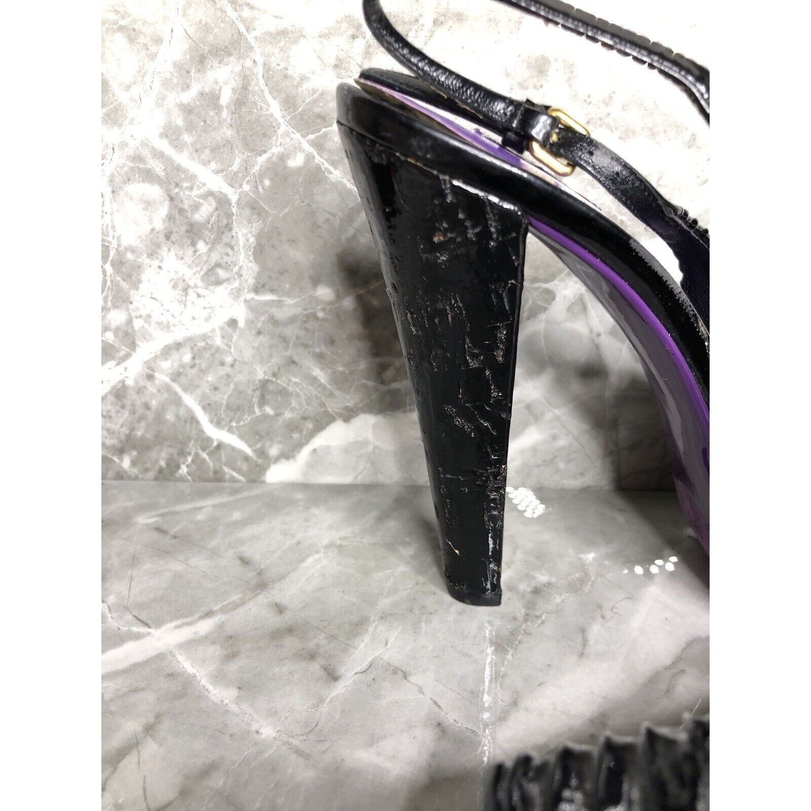 Miu Miu MIU MIU Black Patent Leather Peep Ankle Strap Platform Stile Size US 8 / IT 38 - 20 Thumbnail