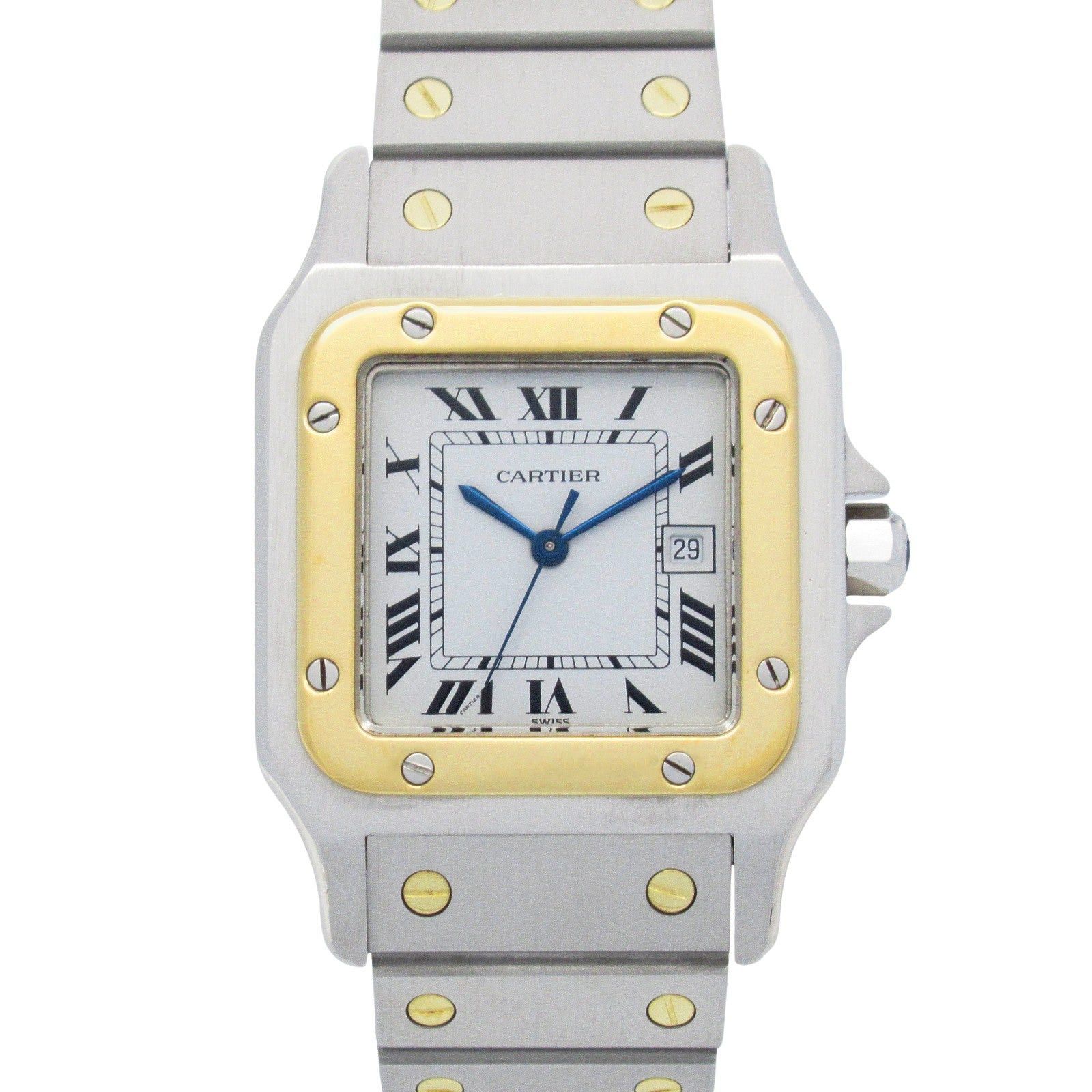 Cartier Cartier Santos Galve Lm Mens Watch Automatic Winding K18 (Yellow Gold) Stainless Steel White Size ONE SIZE - 1 Thumbnail