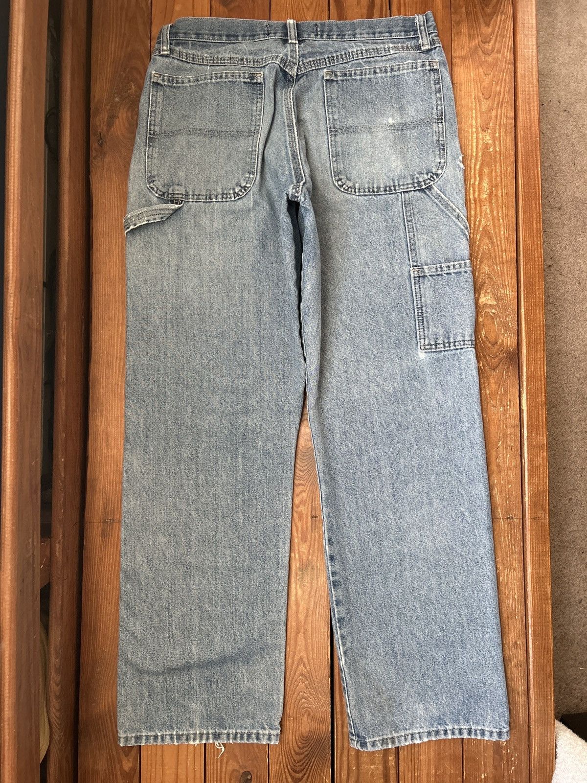 Vintage × Wrangler Vintage 90s Wrangler Distressed Faded Carpenter Jeans Size US 32 / EU 48 - 2 Thumbnail