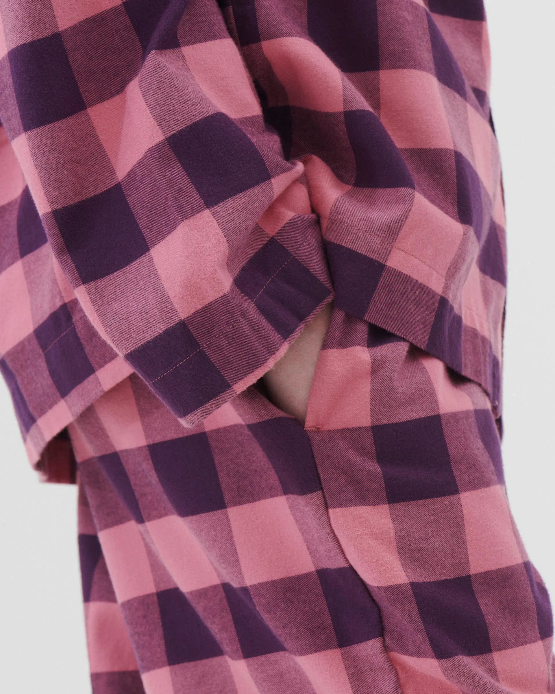 Tekla o1mle0325 Unisex Flannel Pyjamas Pant in Pink Gingham Size 28" / US 6 / IT 42 - 5 Thumbnail