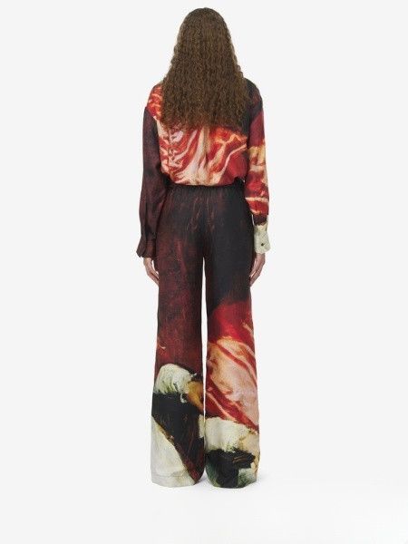 Alexander McQueen o1srvl11e0226 Twill Silk Trousers In Multicolor Size 27" / US 4 / IT 40 - 4 Thumbnail