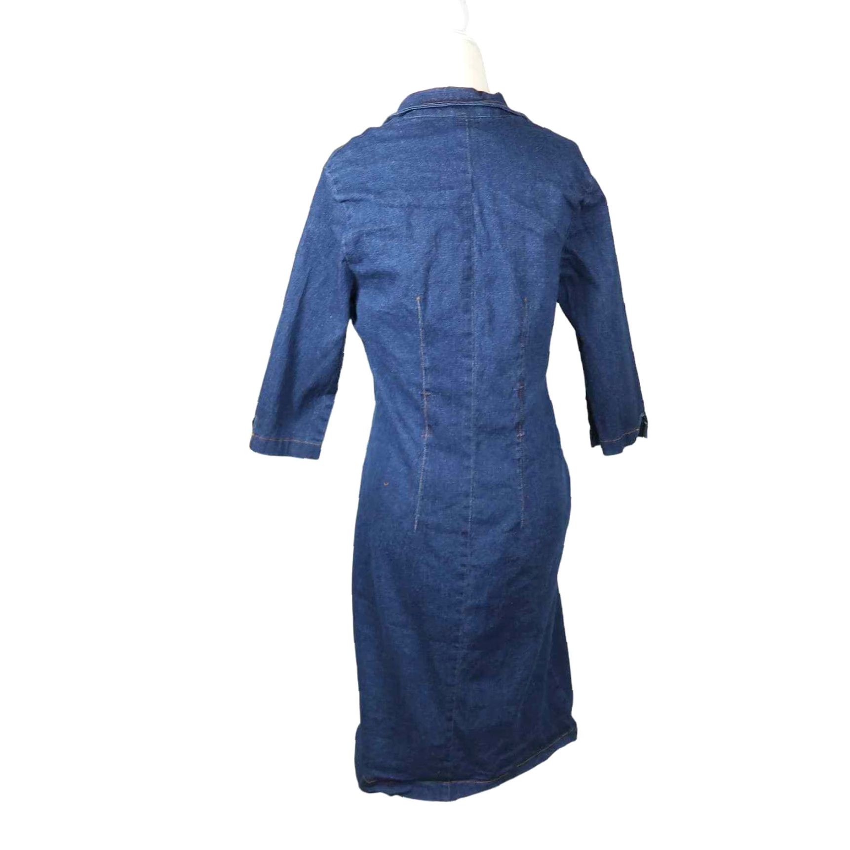 Denime VINTAGE 90s Rag Jacket - Denim Mid-Length Blue Polyester - Women L Casual 90s Theme Size L / US 10 / IT 46 - 4 Thumbnail
