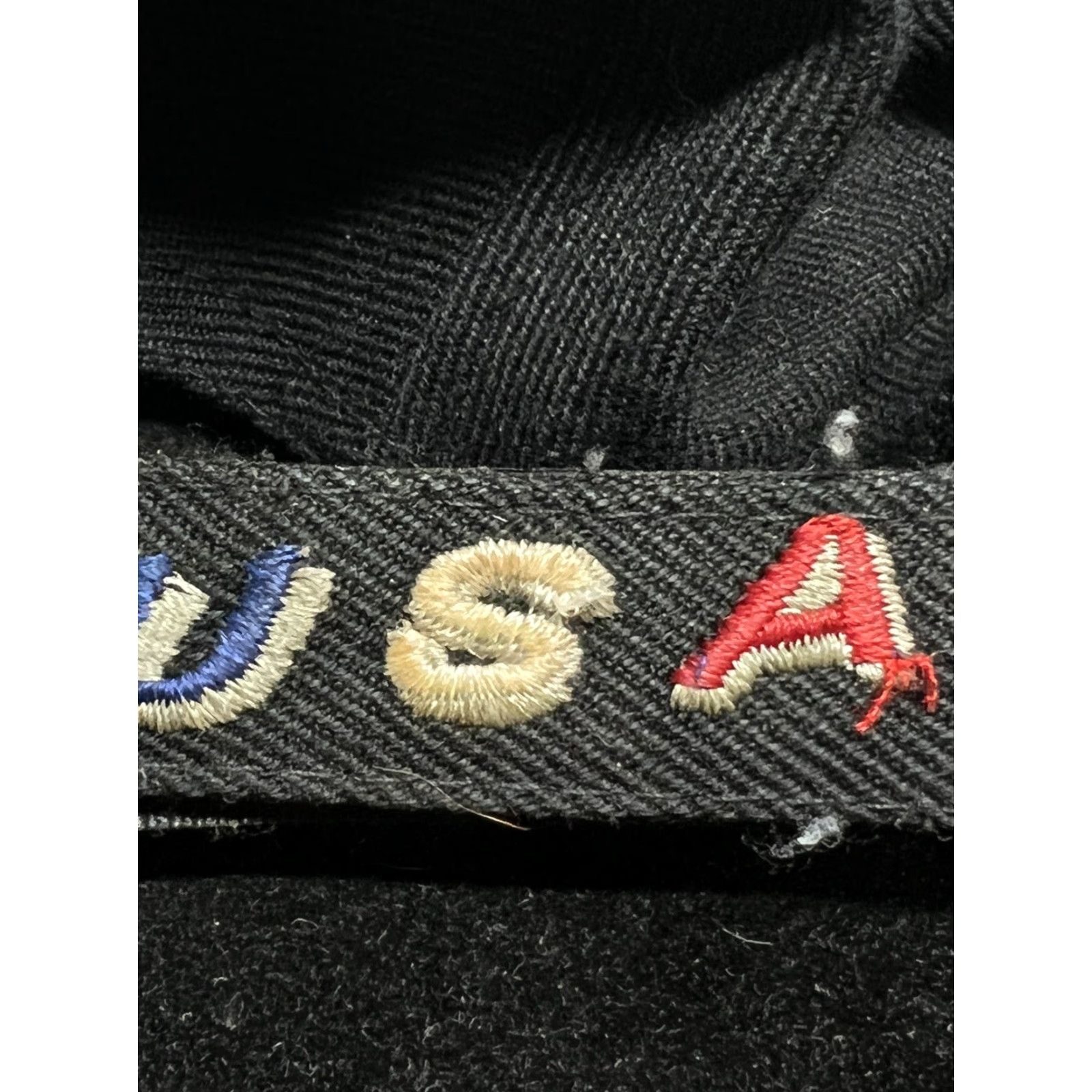 Vintage USA Eagle Hat Cap Strapback One Size Black RWB Adjustable Wool Adult Embroidered Size ONE SIZE - 4 Thumbnail