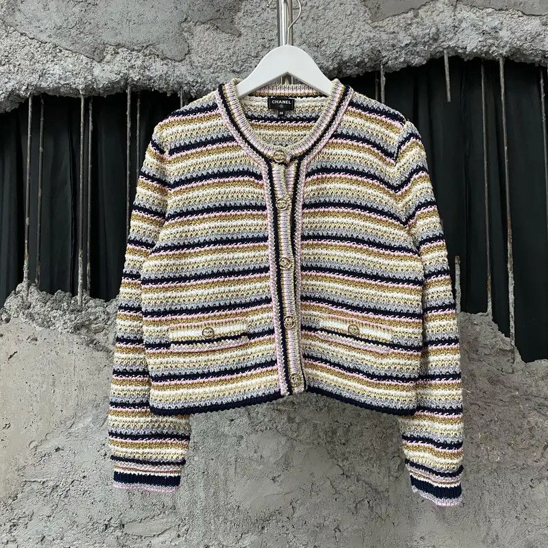 Chanel Chanel Color Block Women's Jacket 0089 Size ONE SIZE - 1 Thumbnail