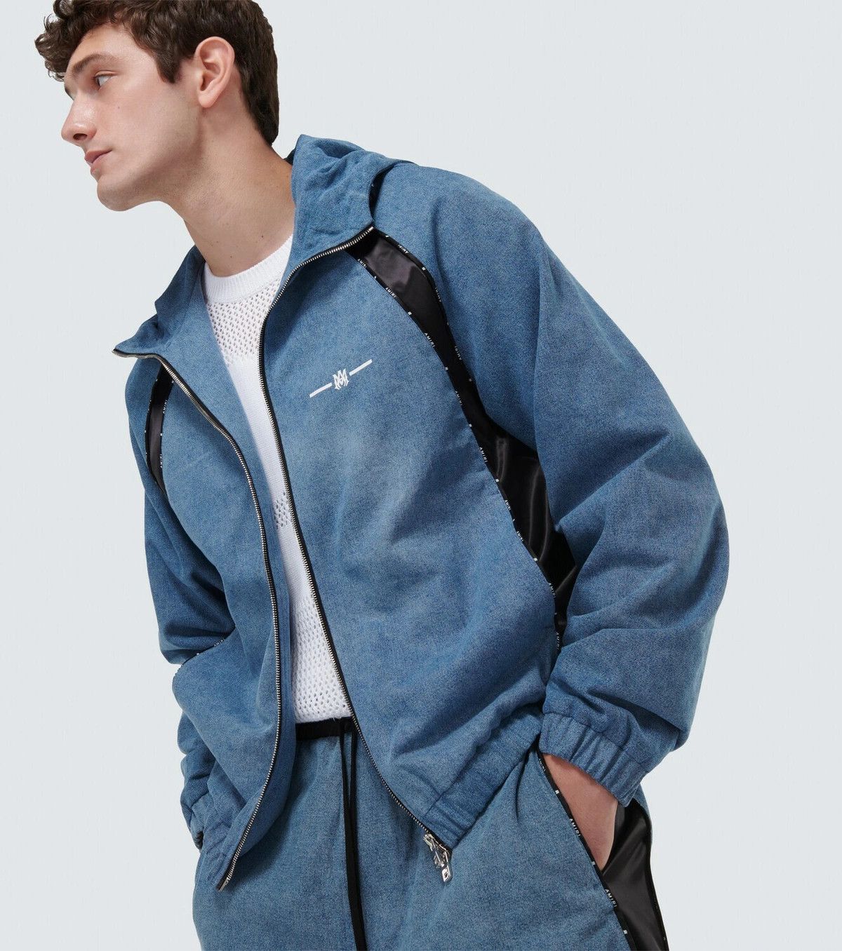 Amiri o1y0525 Denim Hooded Jacket in Blue Size US S / EU 44-46 / 1 - 4 Thumbnail