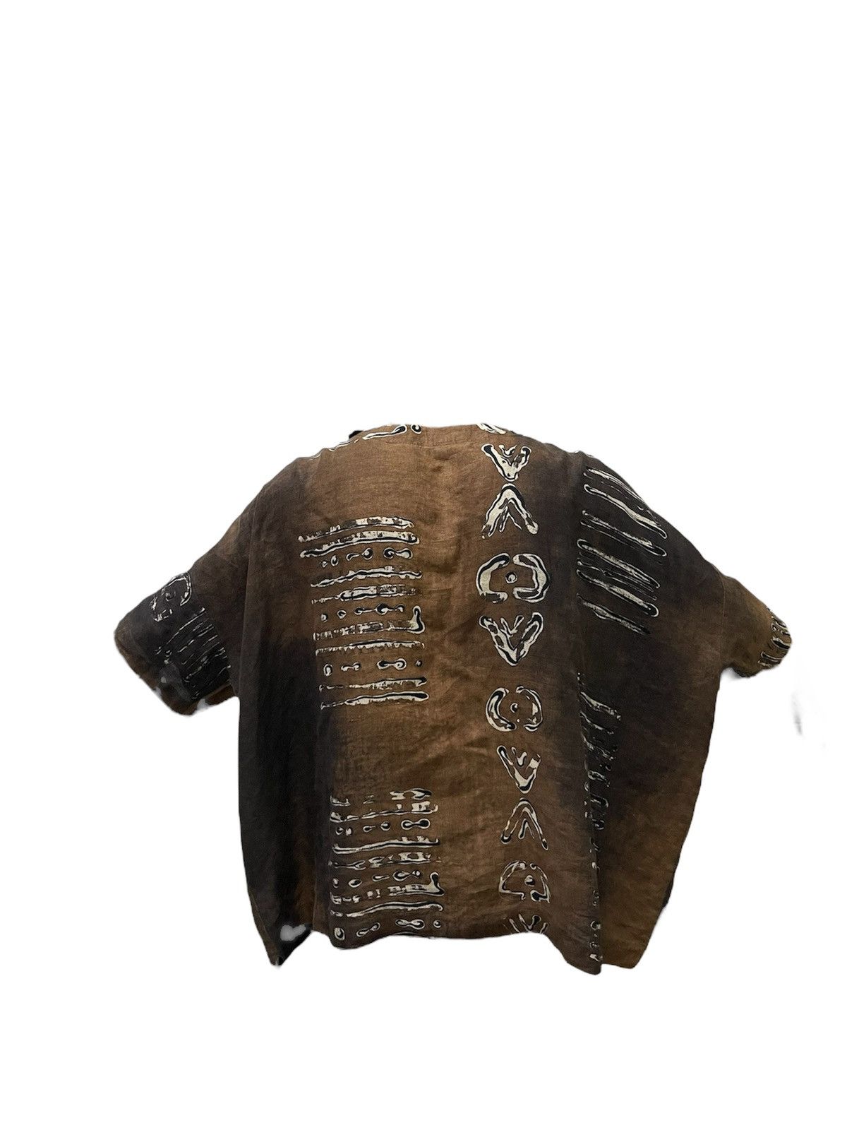 Vintage Vintage Eskandar Aboriginal Print Boat Neck 100%Line Tunic Size US XXL / EU 58 / 5 - 5 Thumbnail