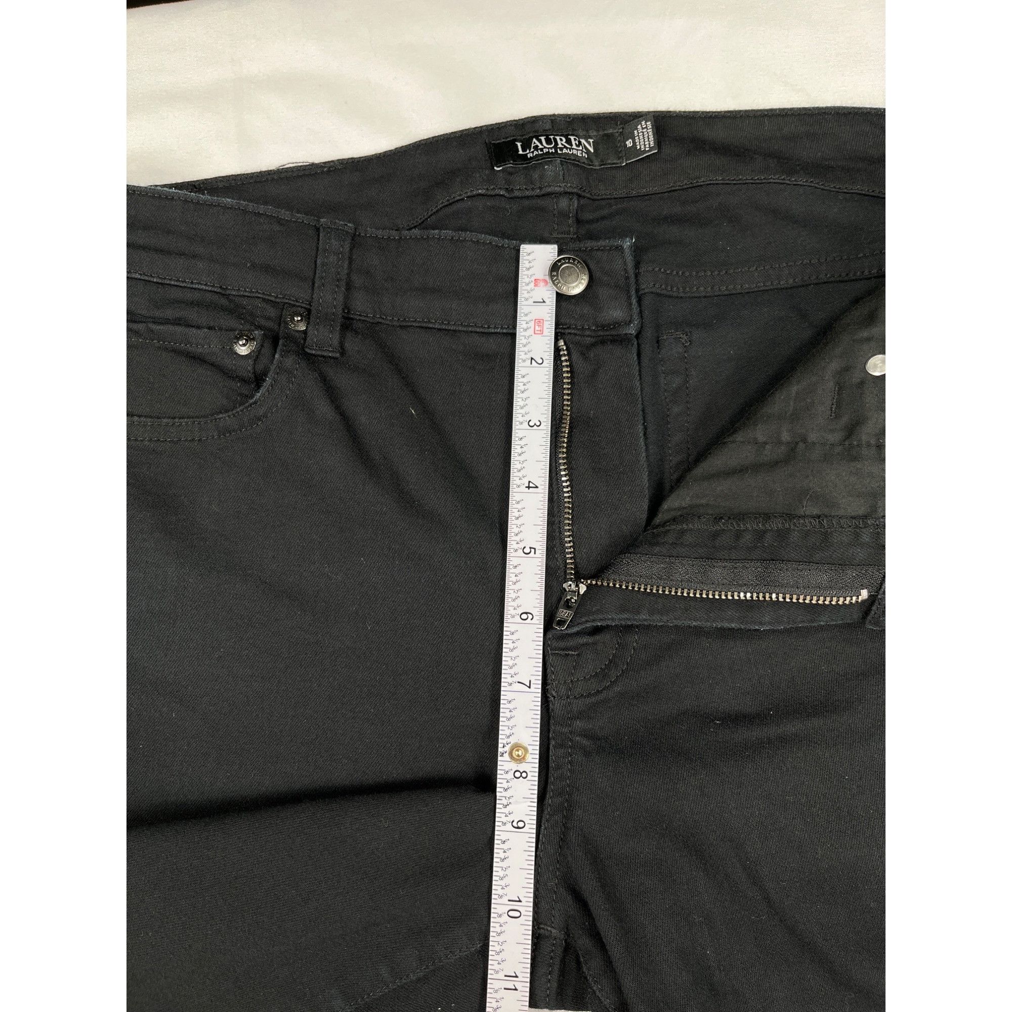Lauren Ralph Lauren Lauren Ralph Lauren SKU 7886 Womens Black Straight Leg Pants Size 32" / US 10 / IT 46 - 4 Thumbnail