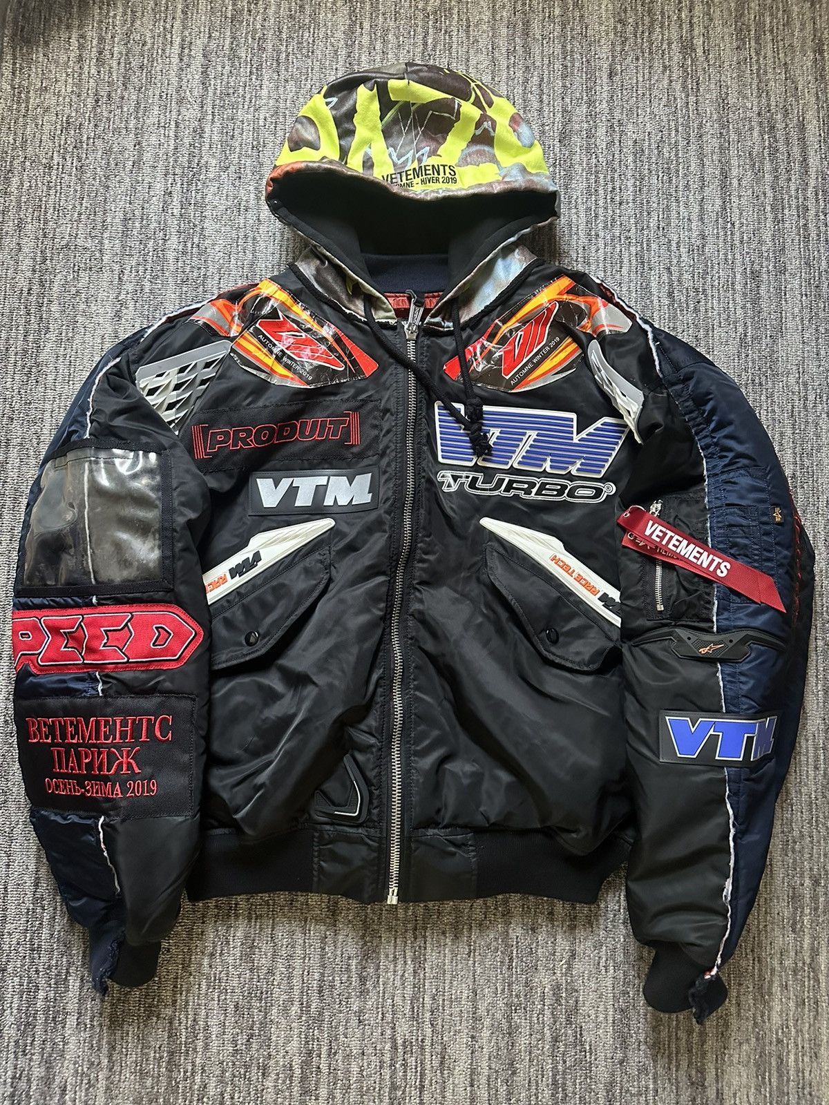 Used 2017 AW Vetements TFD Bomber Jacket MA-1 Outer Mens