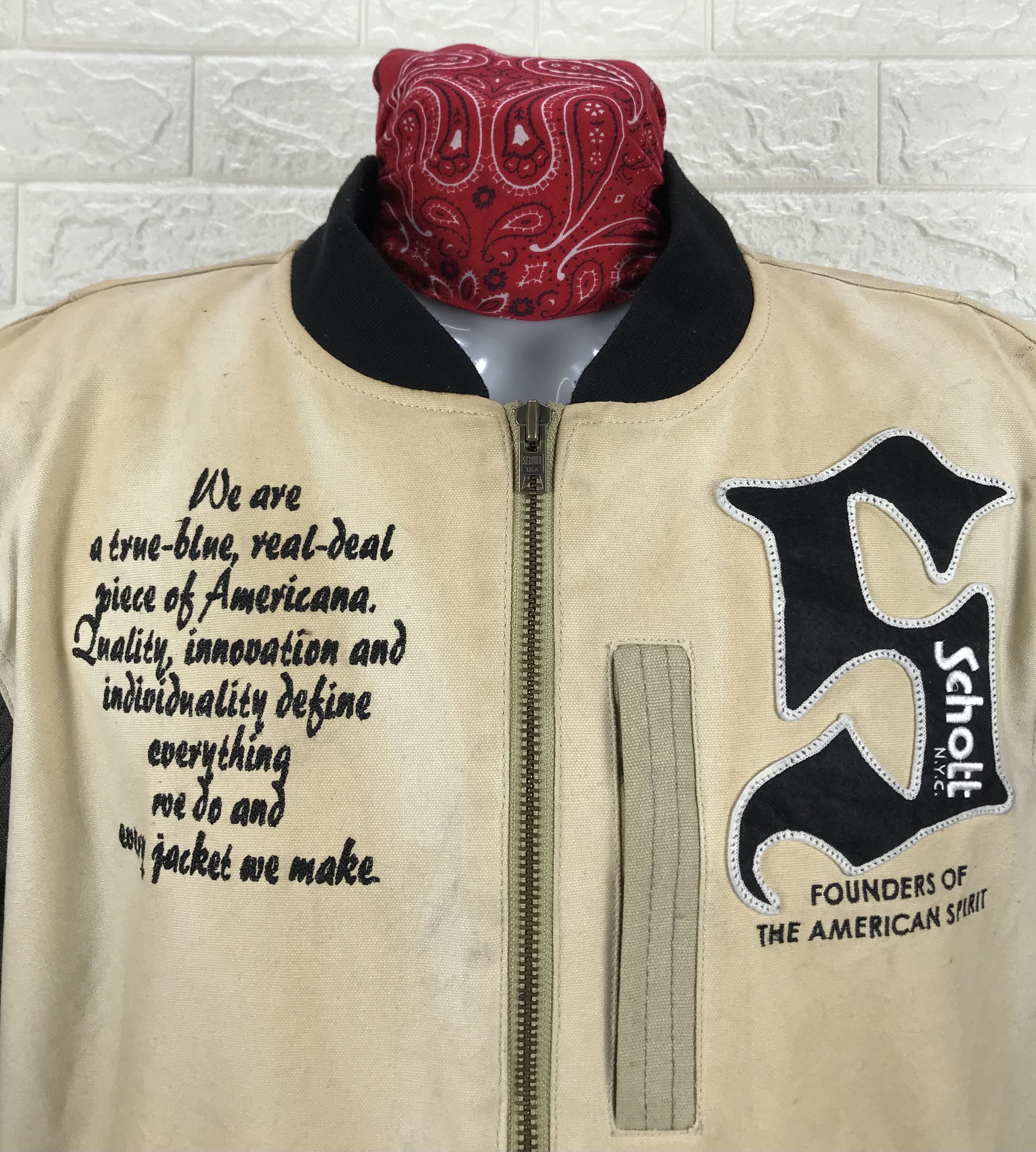 Schott Vintage Schott Padded Biker Varsity Jacket Size US XL / EU 56 / 4 - 5 Thumbnail