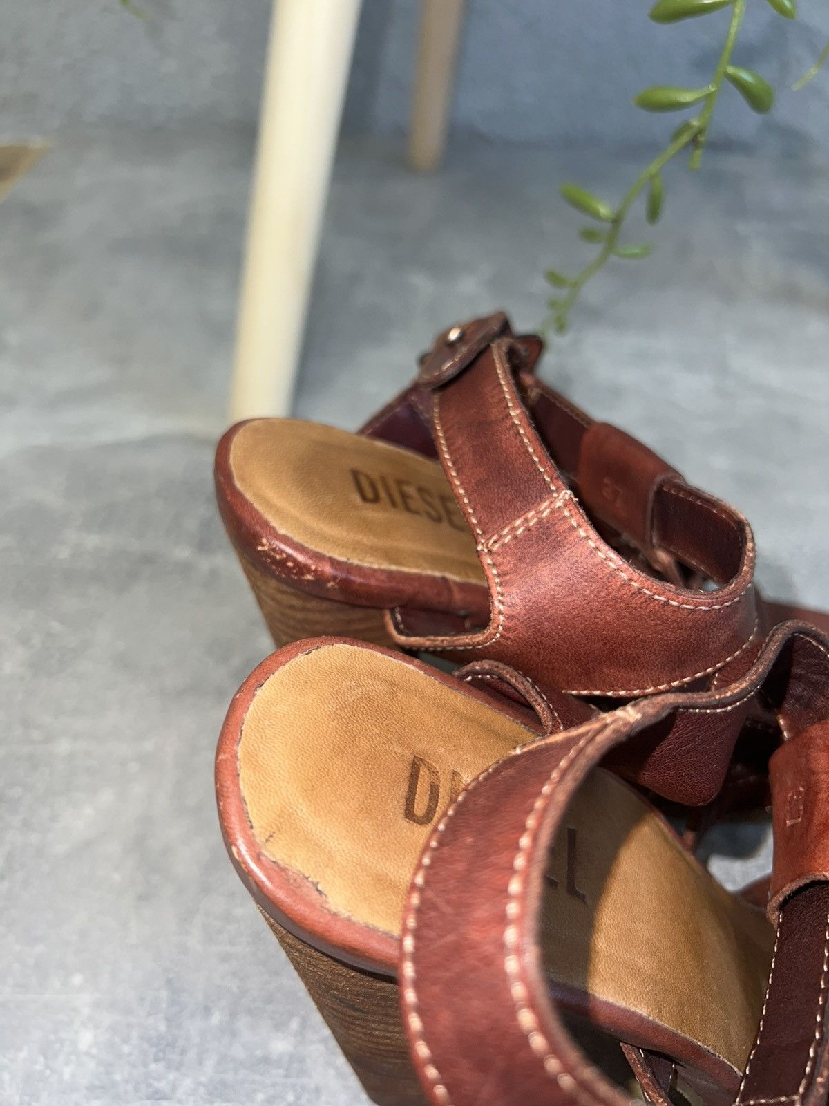 Diesel Diesel Platform Sandals – Vintage 00s Leather High Heels Size US 6 / IT 36 - 13 Thumbnail