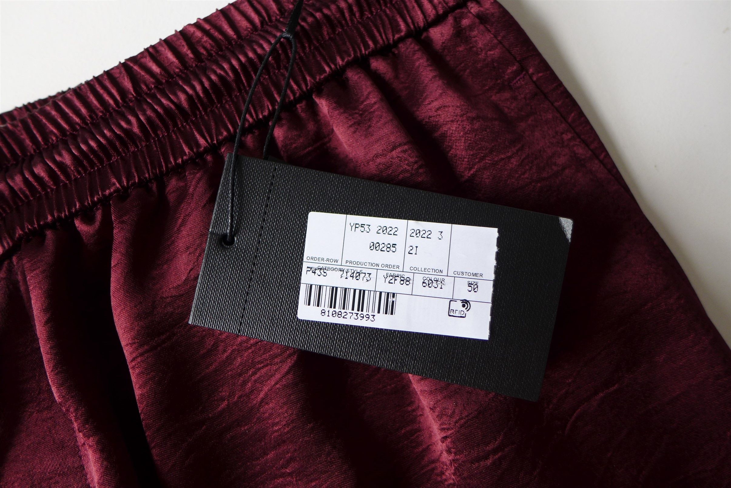 Saint Laurent Paris Saint Laurent Drawstring Track Pants - Burgundy Satin Size US 34 / EU 50 - 16 Thumbnail