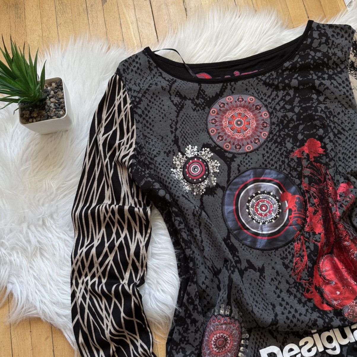 Desigual 📌 Crazy Y2K Desigual If Six Was Nine vibe Long Sleeve Size XL / US 12-14 / IT 48-50 - 2 Thumbnail