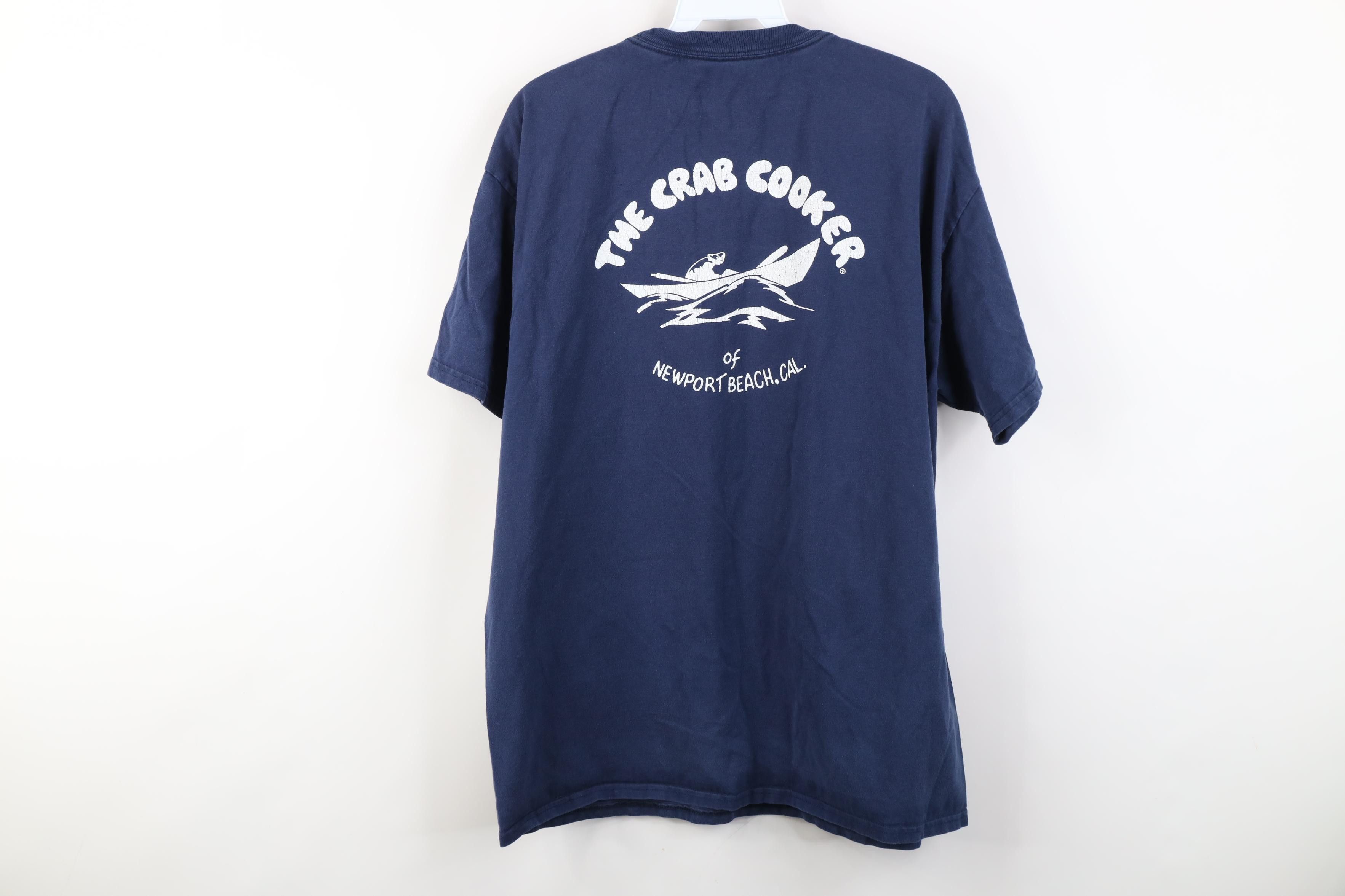Vintage Y2K The Crab Cooker Newport Beach Eat Lots of Fish T-Shirt Size US L / EU 52-54 / 3 - 11 Thumbnail