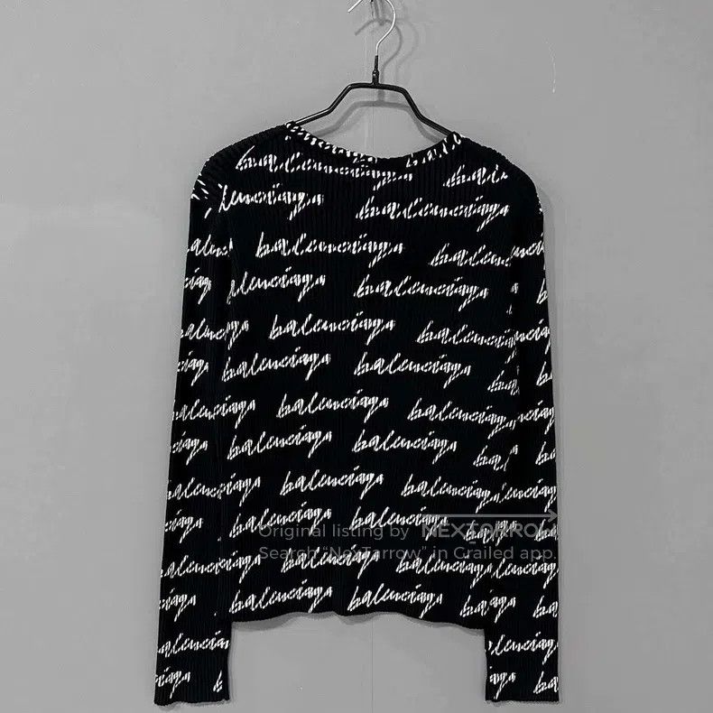 Balenciaga Balenciaga Printed Logo Knit Sweater Size US M / EU 48-50 / 2 - 3 Thumbnail