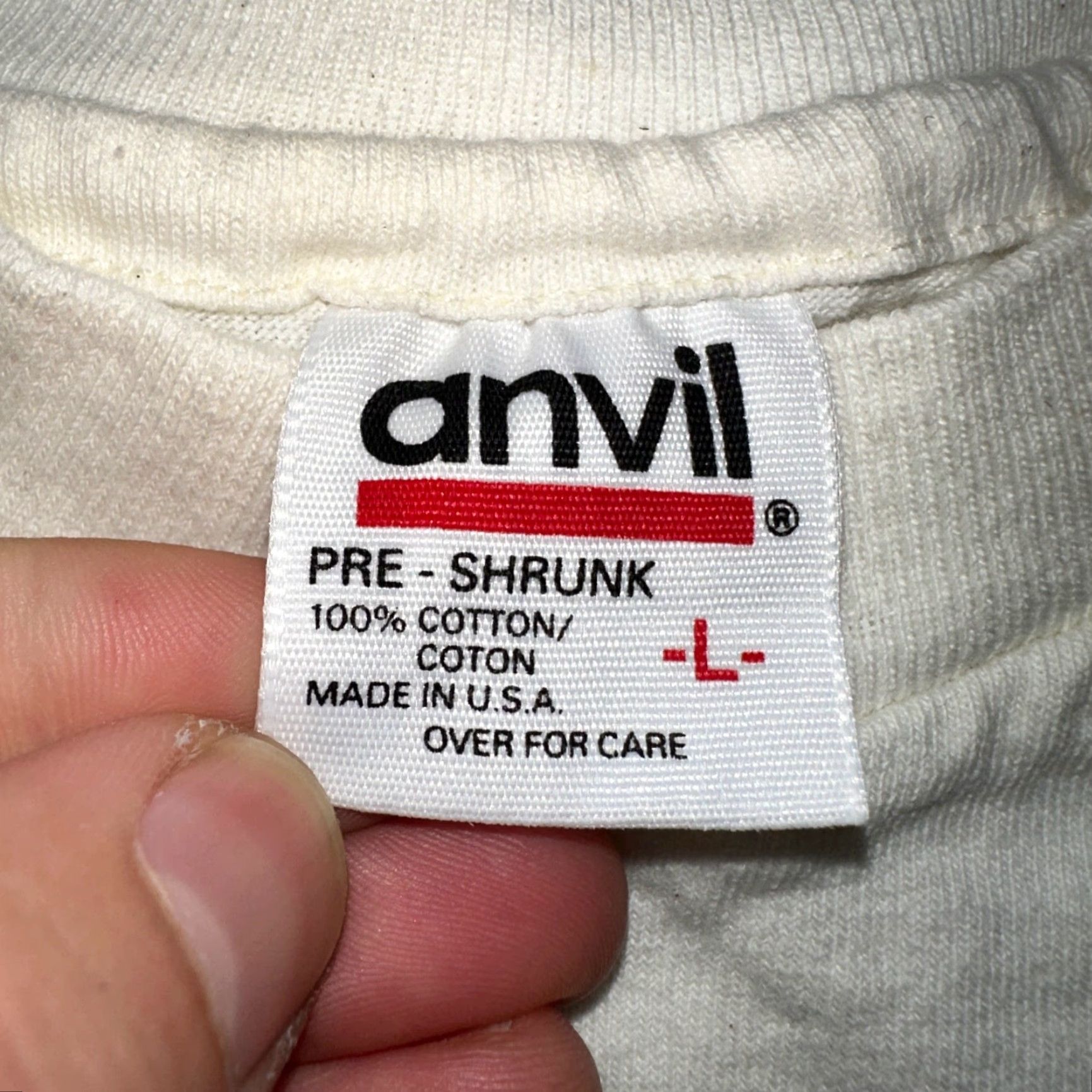 Anvil VINTAGE Anvil War Dogs Graphic T-Shirt 90s Large White Crew Neck Mens Size US L / EU 52-54 / 3 - 7 Thumbnail