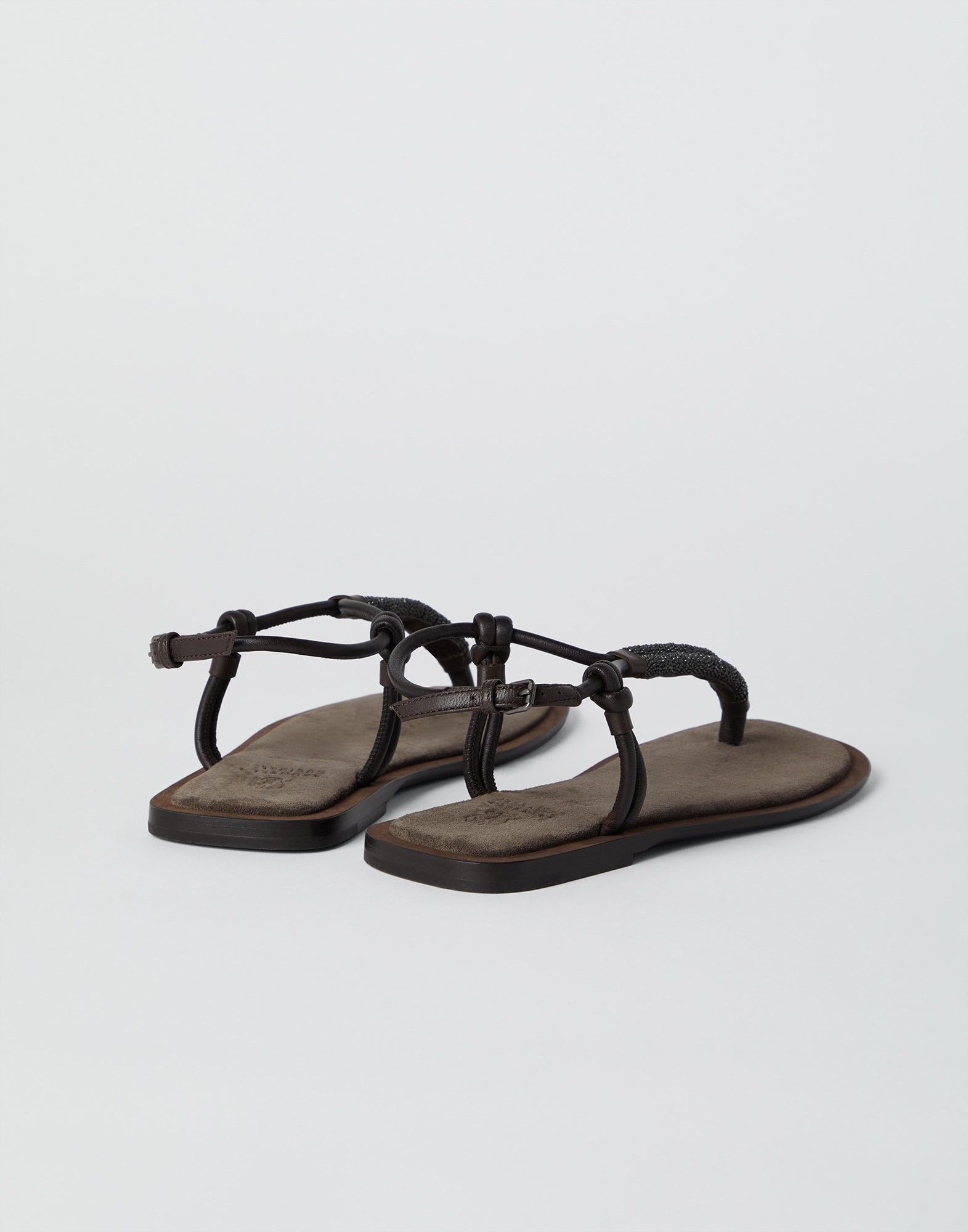 Brunello Cucinelli o1w1db10825 Pair Of Sandals With Heels in Medium Brown Size US 8 / IT 38 - 2 Thumbnail