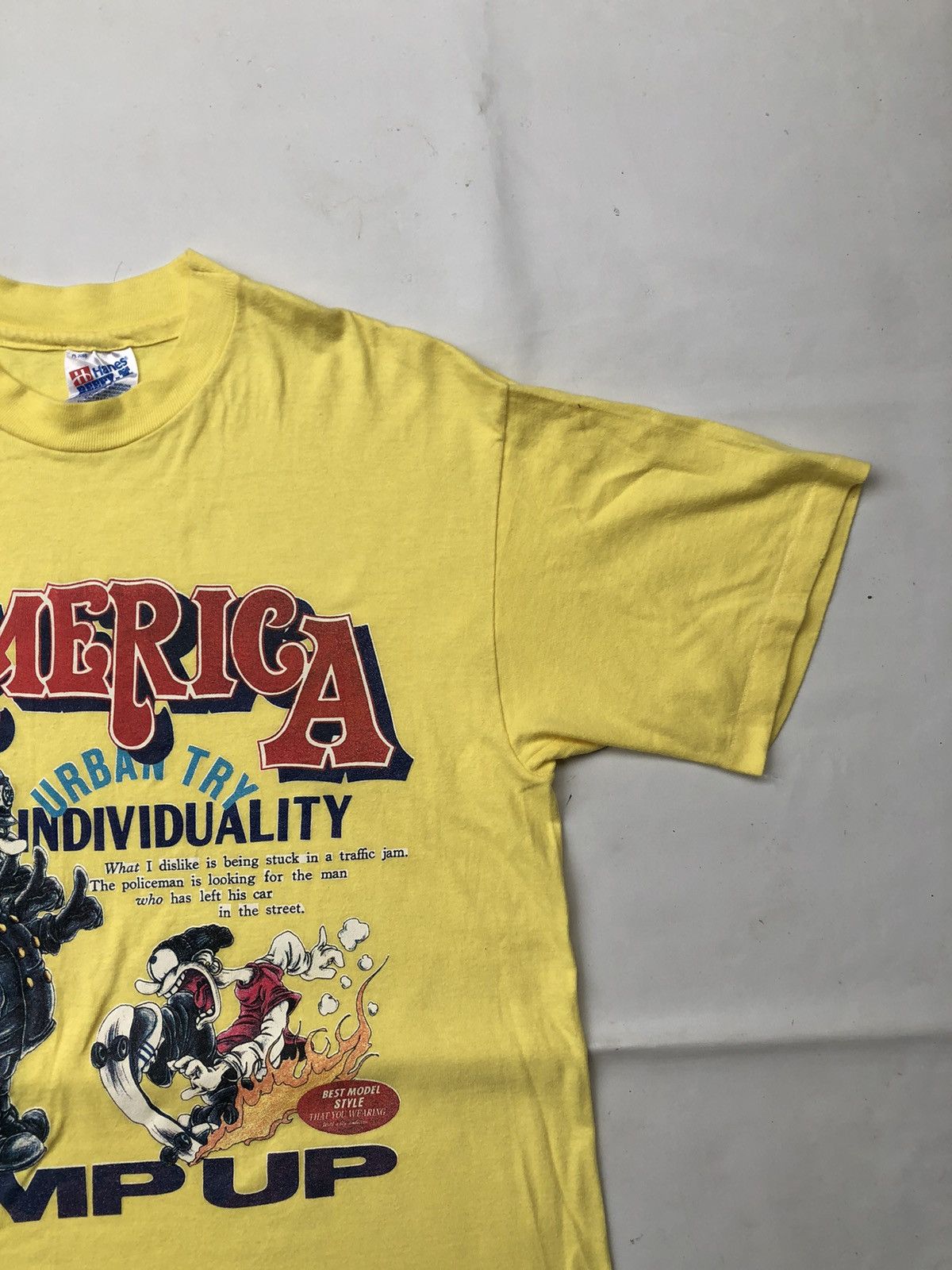 Vintage Vintage Skate Tshirt Tee By Hanes Taq 90s Size US M / EU 48-50 / 2 - 2 Thumbnail